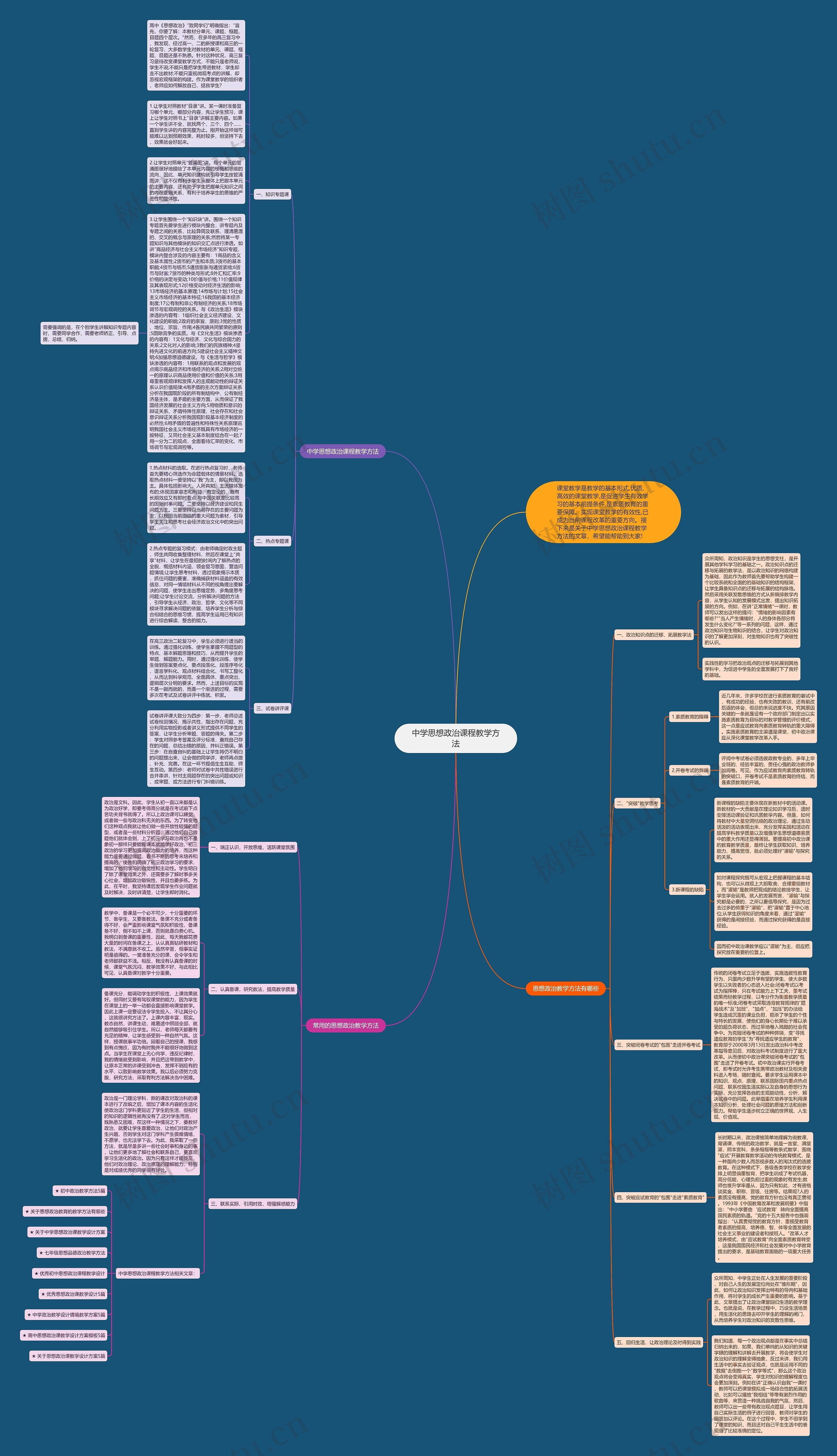 中学思想政治课程教学方法思维导图