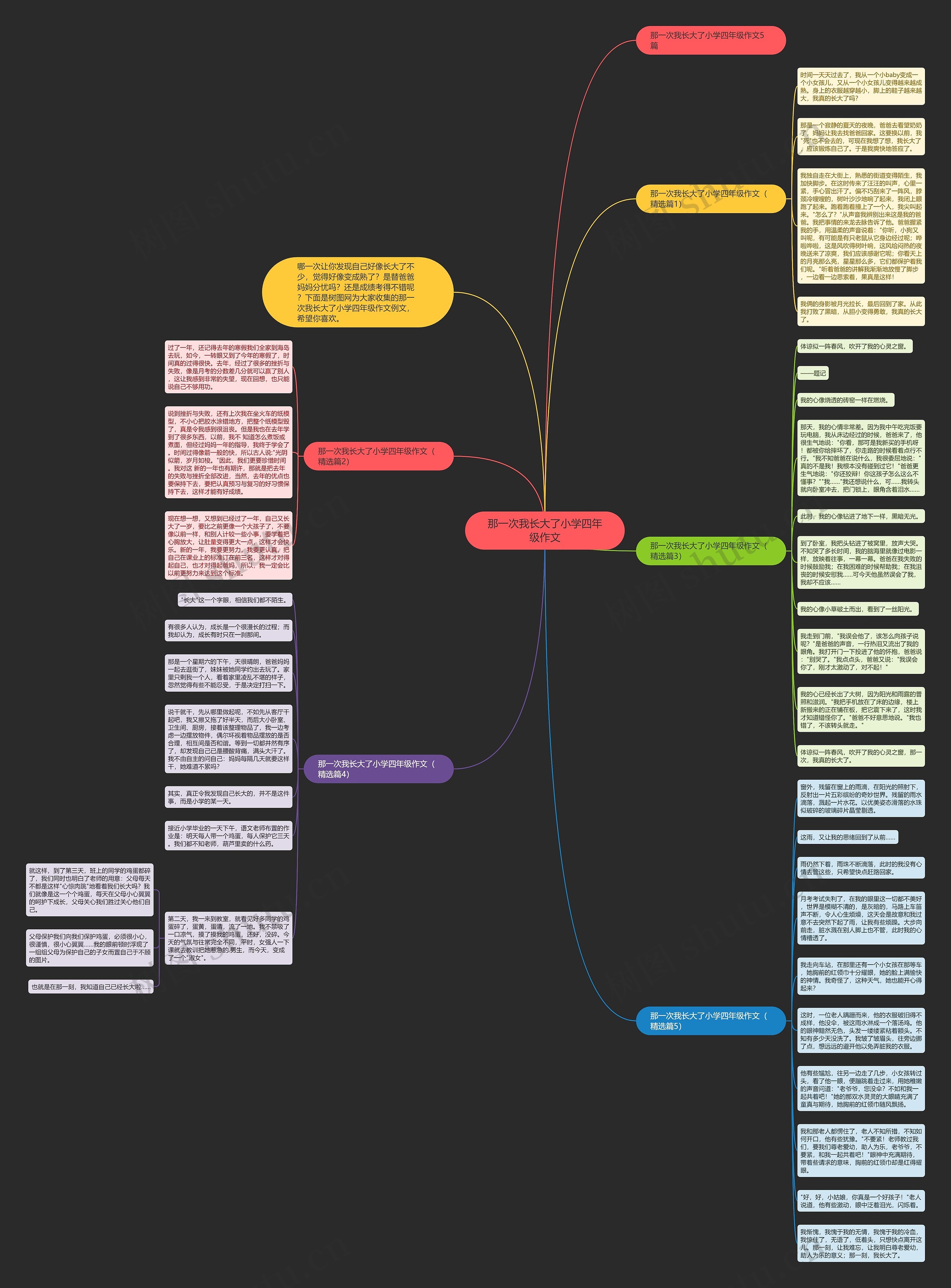 那一次我长大了小学四年级作文思维导图