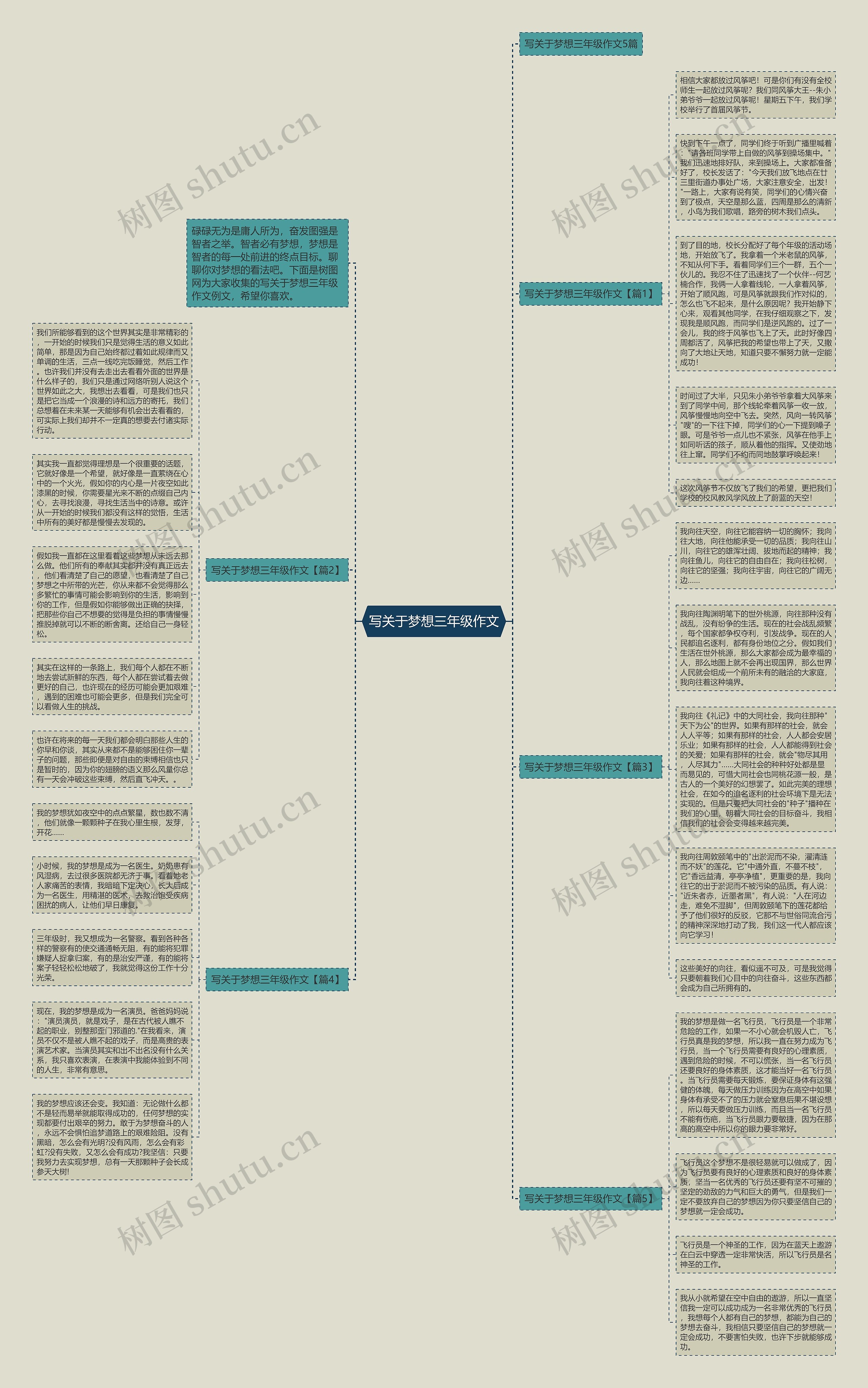 写关于梦想三年级作文思维导图