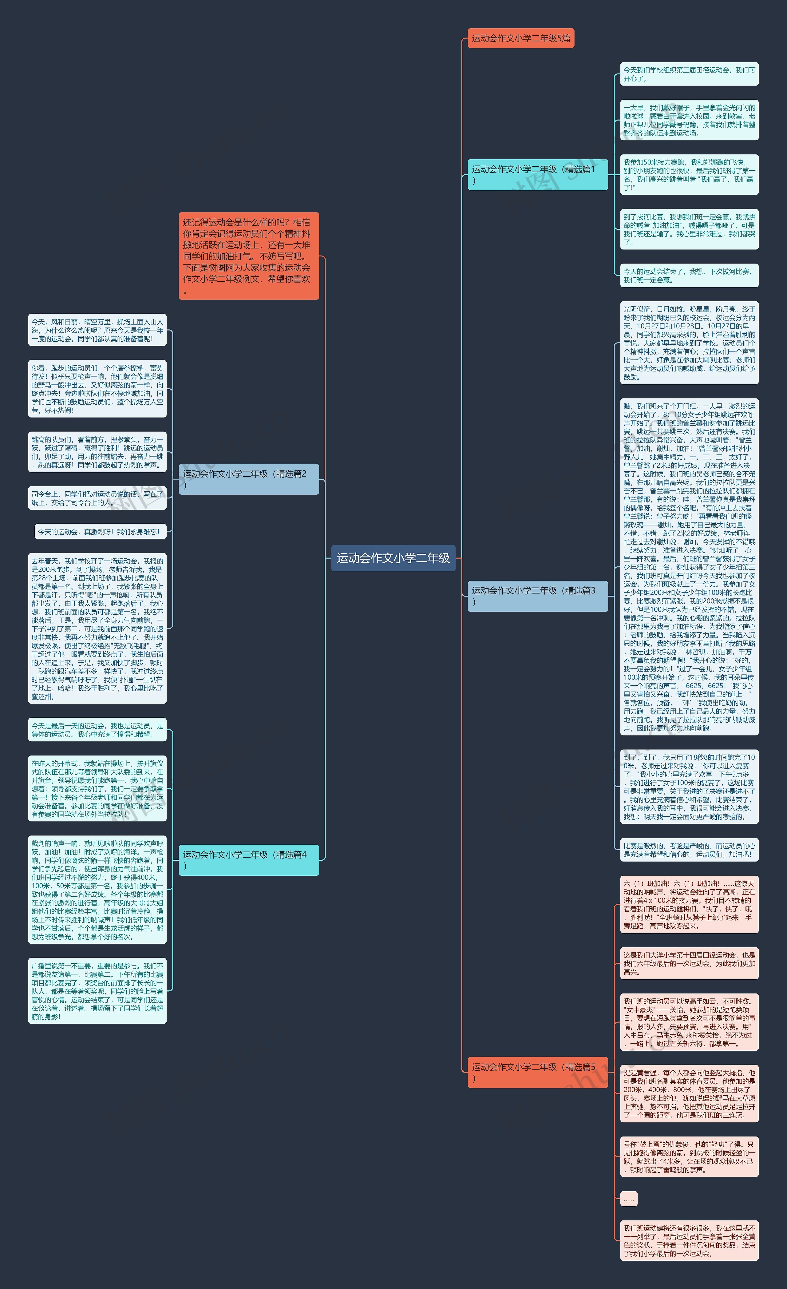 运动会作文小学二年级思维导图