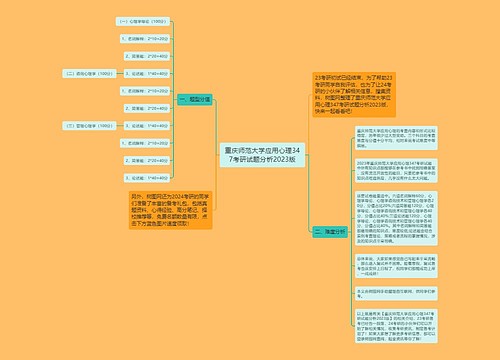 重庆师范大学应用心理347考研试题分析2023版