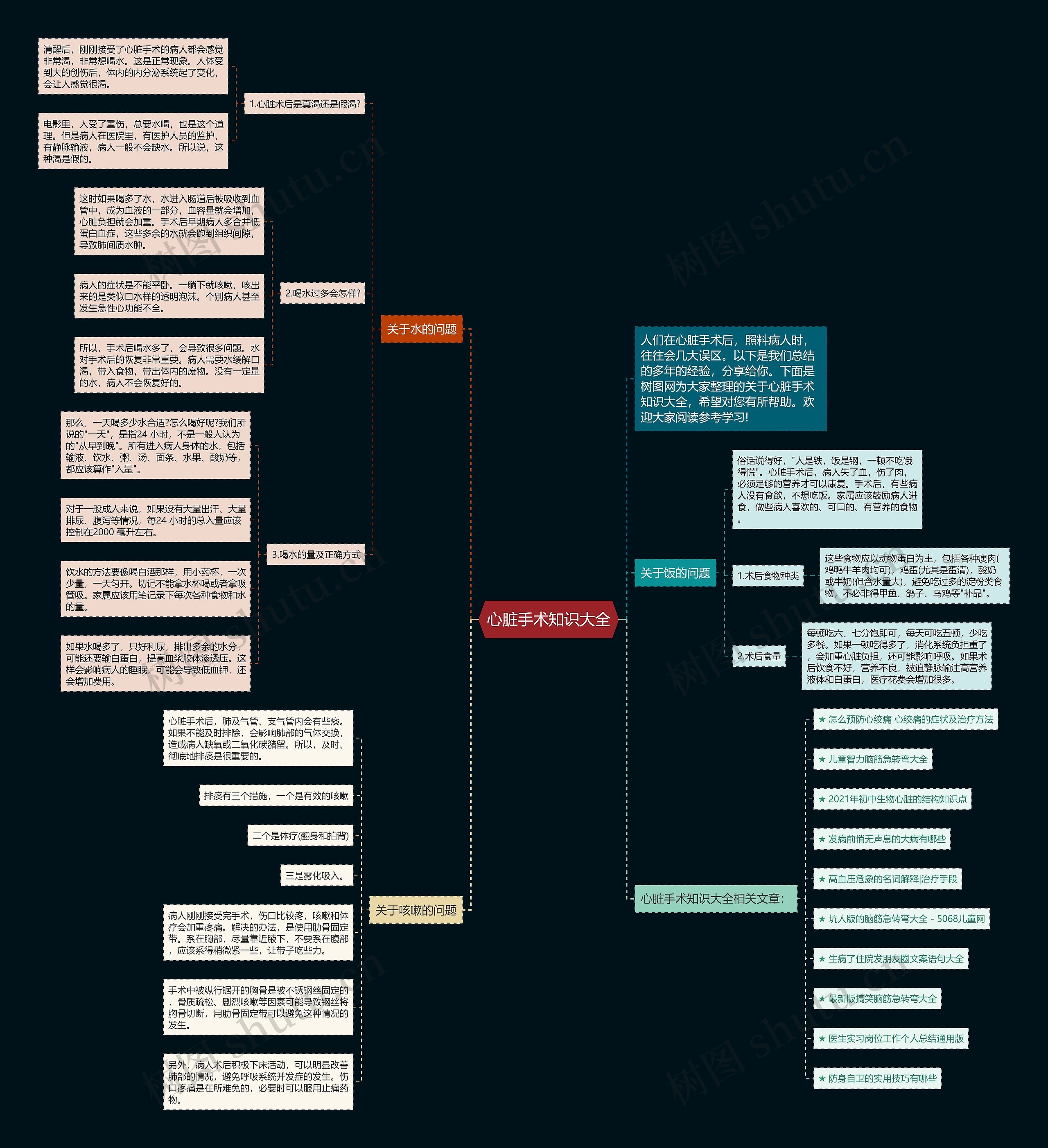 心脏手术知识大全思维导图