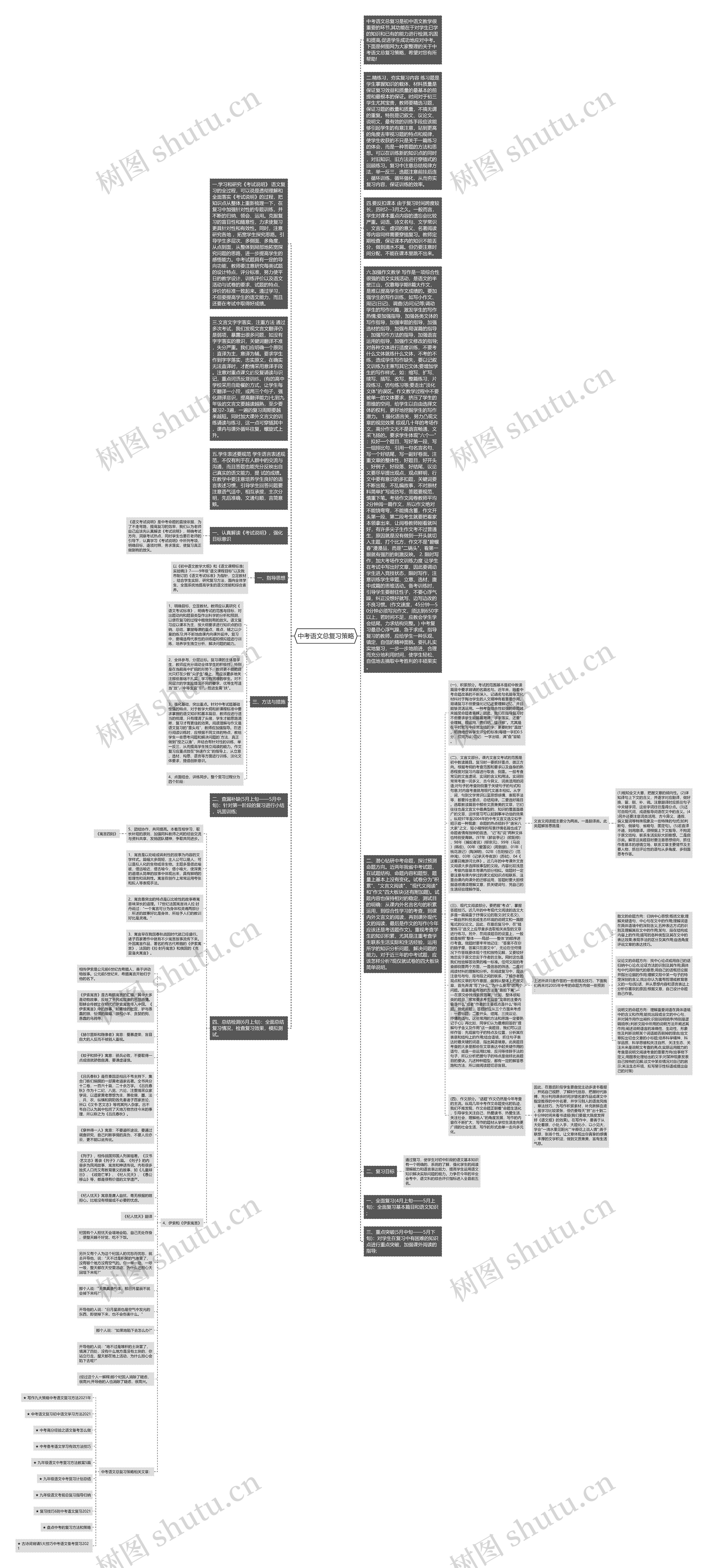 中考语文总复习策略思维导图