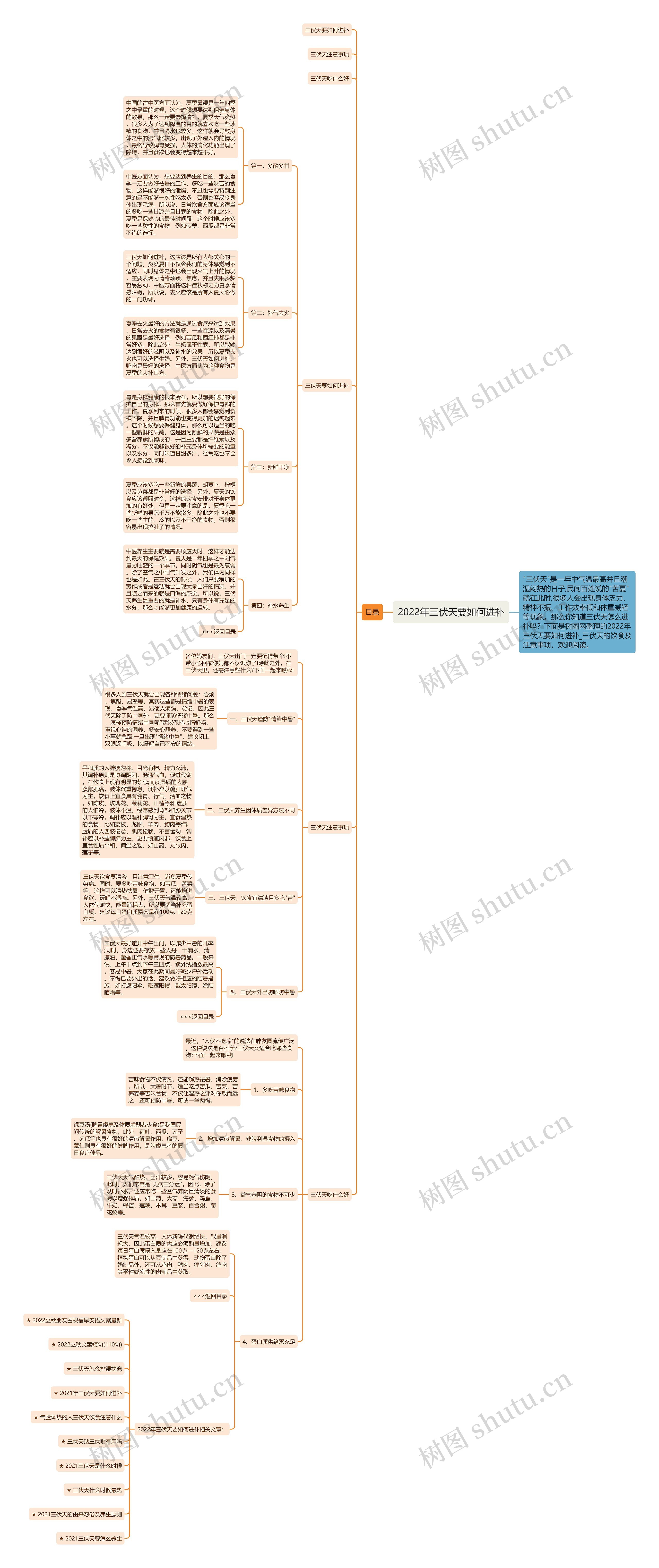 2022年三伏天要如何进补思维导图