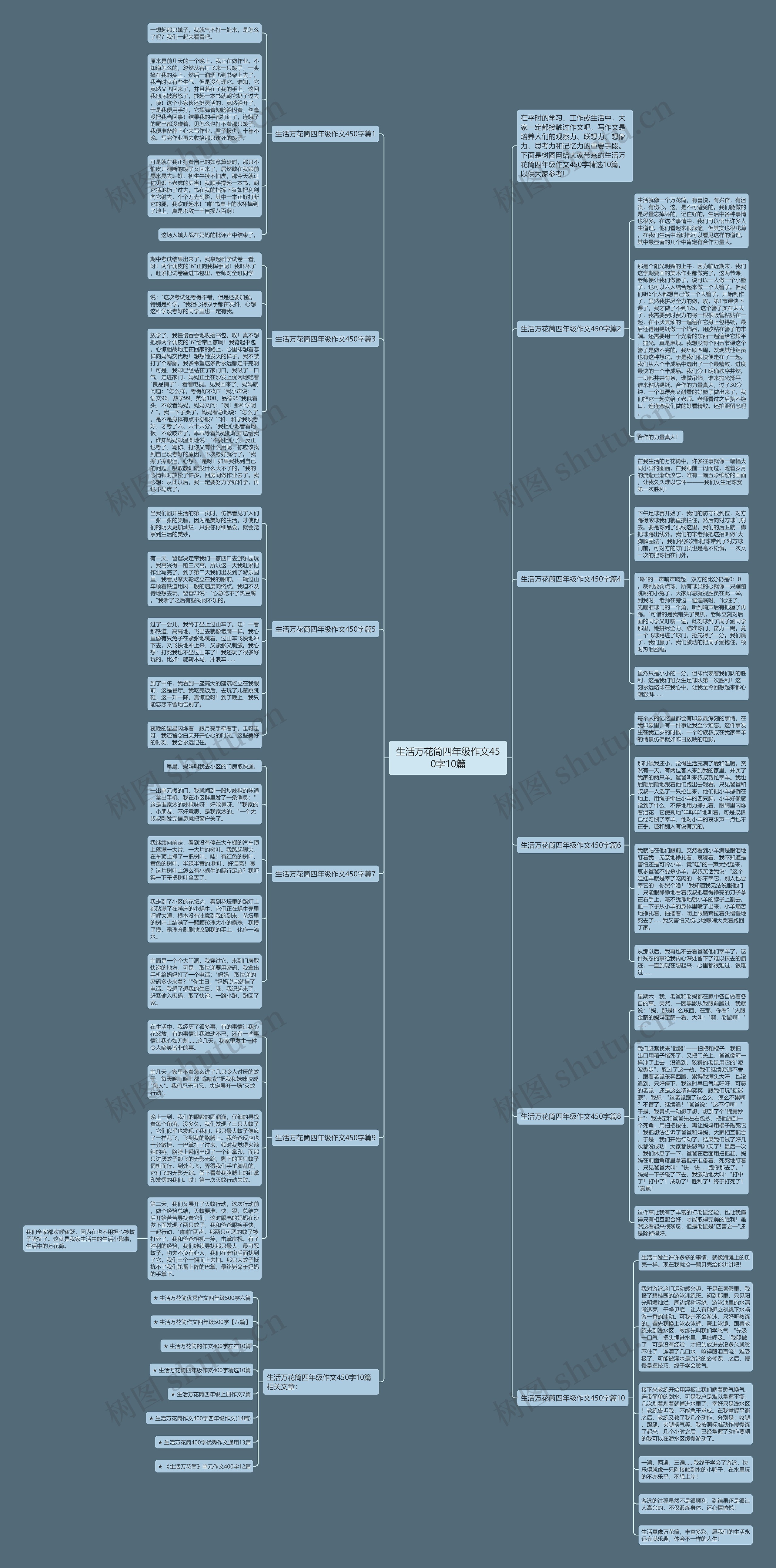 生活万花筒四年级作文450字10篇思维导图