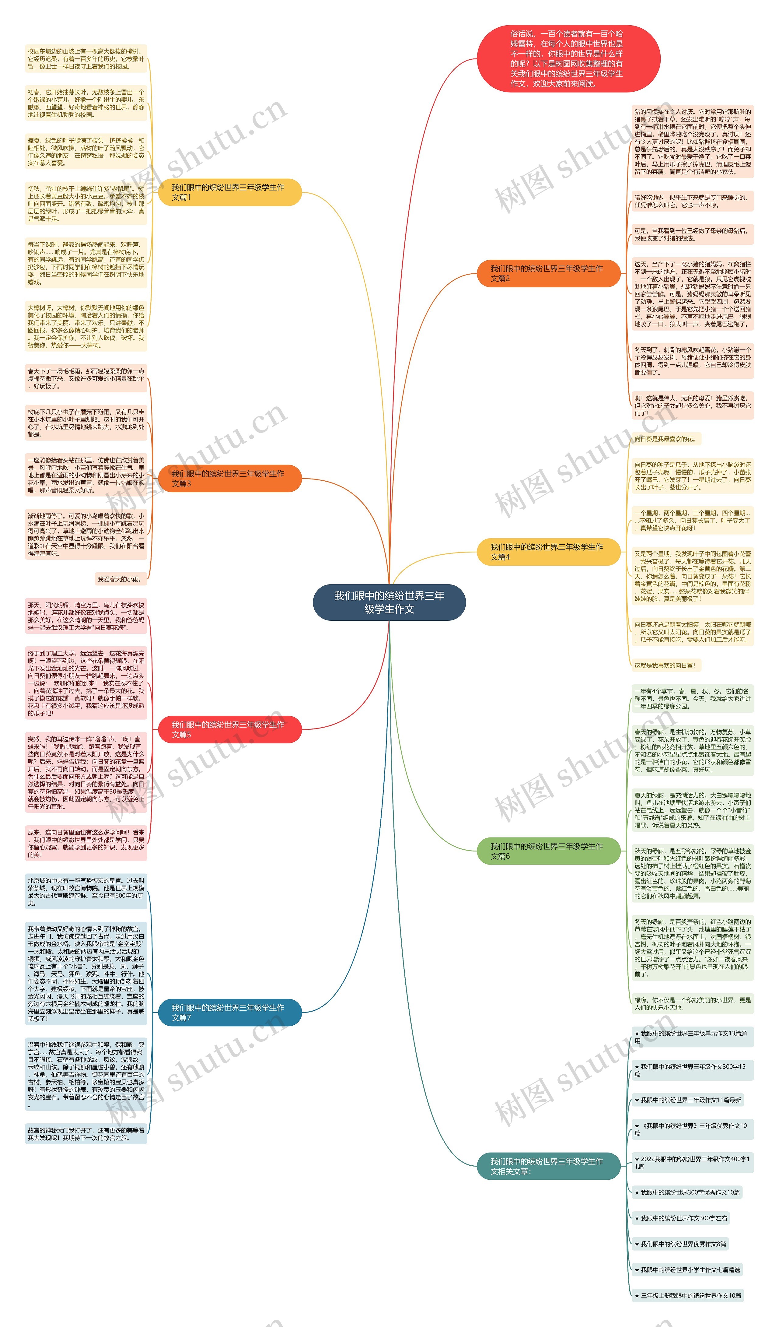 我们眼中的缤纷世界三年级学生作文思维导图