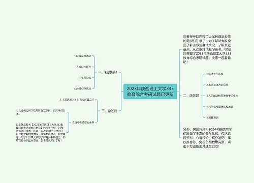 2023年陕西理工大学333教育综合考研试题已更新