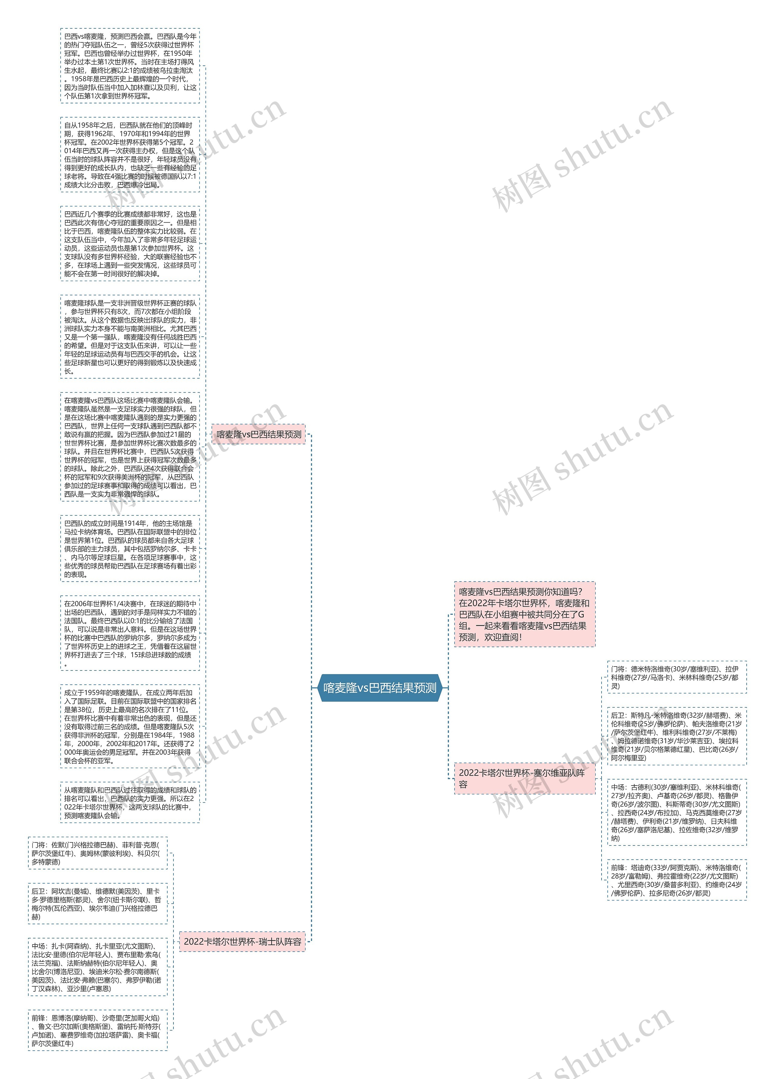喀麦隆vs巴西结果预测思维导图