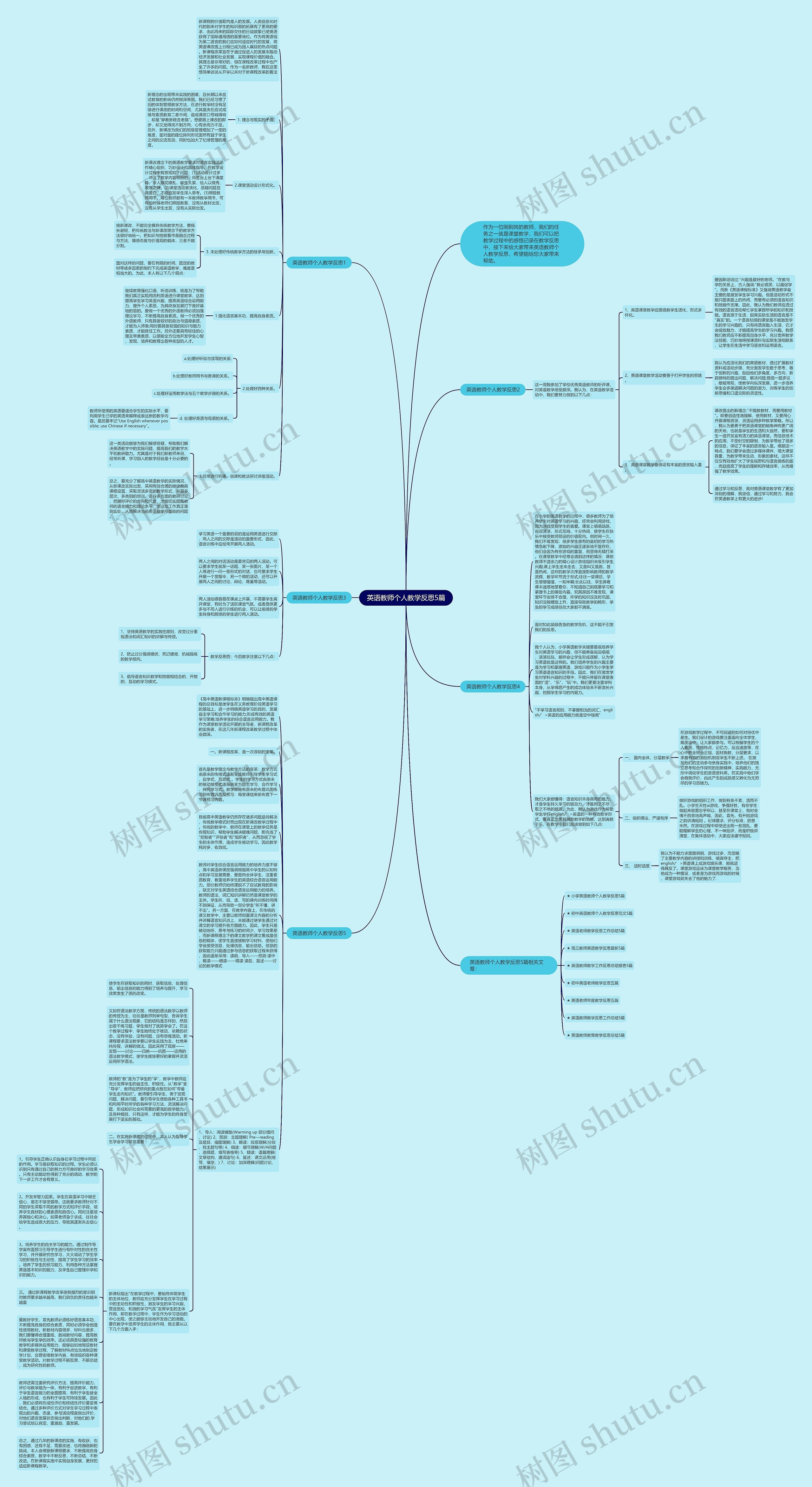 英语教师个人教学反思5篇思维导图