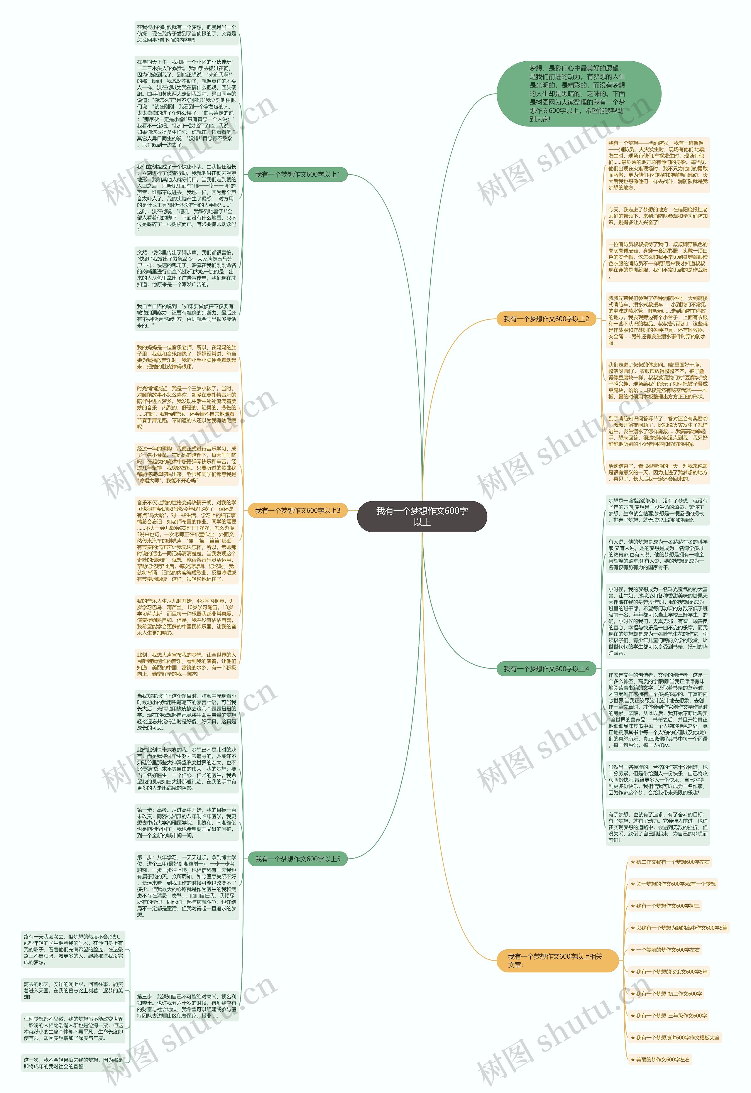 我有一个梦想作文600字以上思维导图