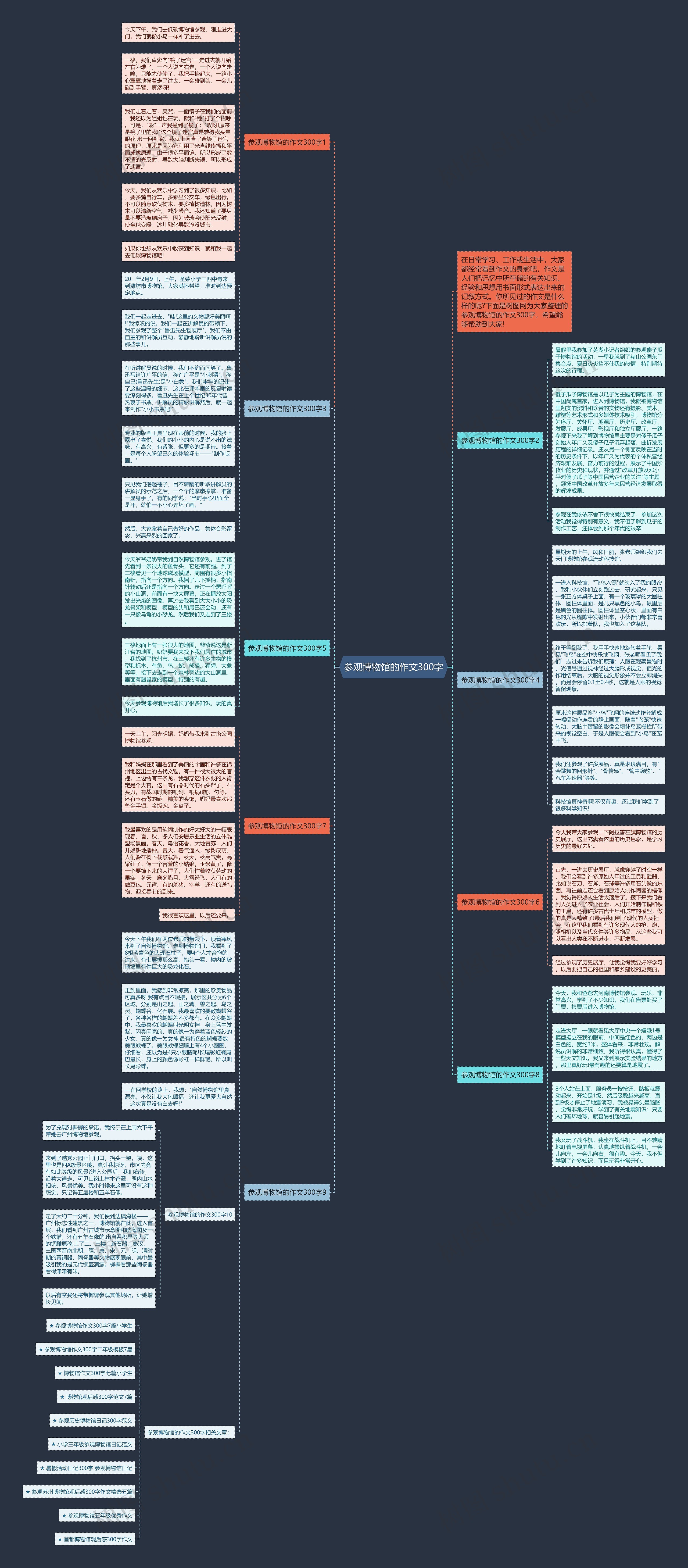 参观博物馆的作文300字思维导图