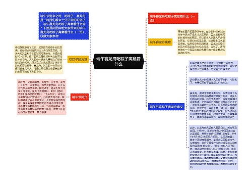 端午赛龙舟吃粽子寓意着什么