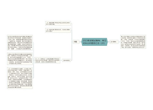 2023教资笔试备考：常见材料分析题目汇总（20）