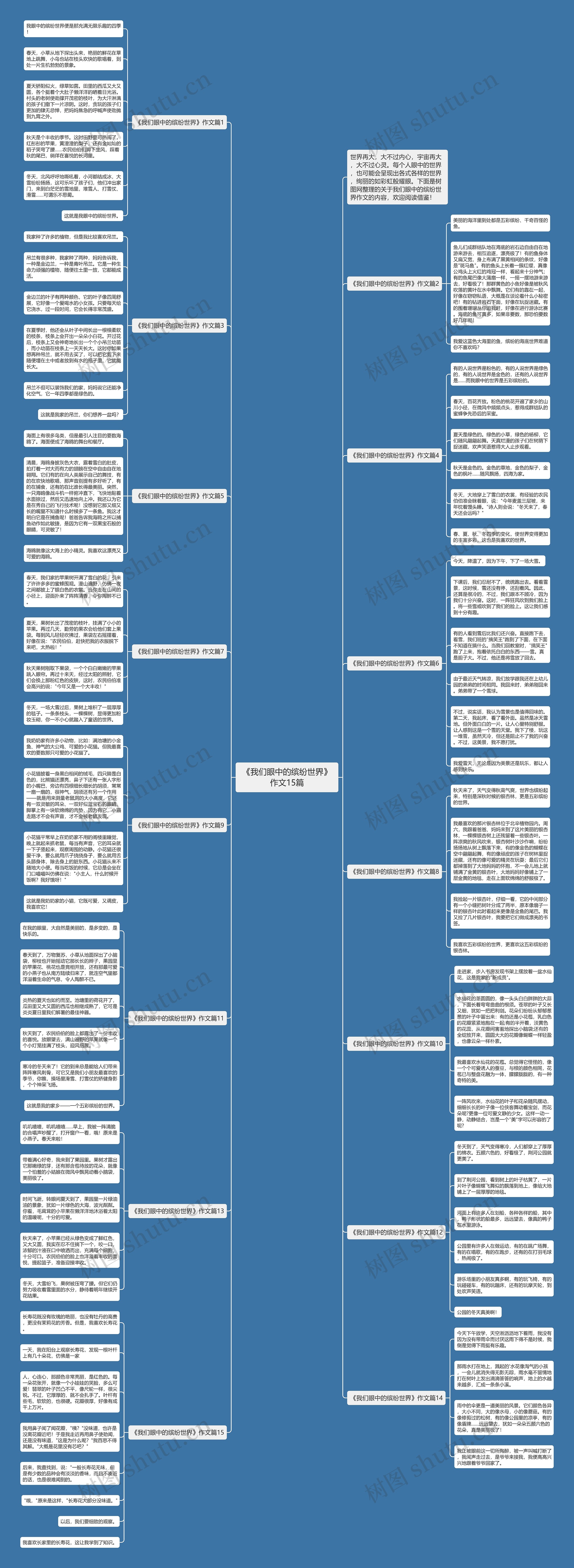 《我们眼中的缤纷世界》作文15篇思维导图