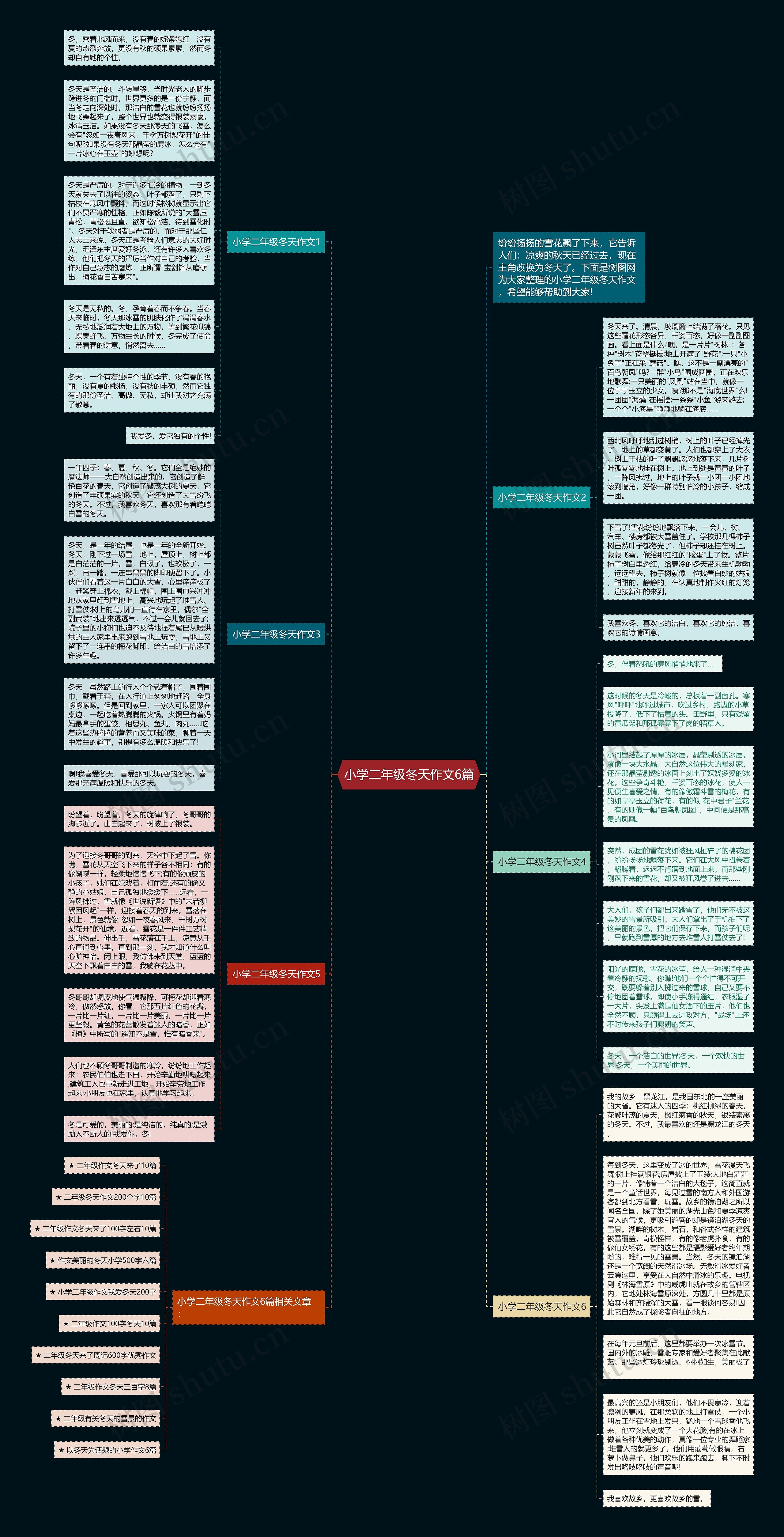 小学二年级冬天作文6篇思维导图