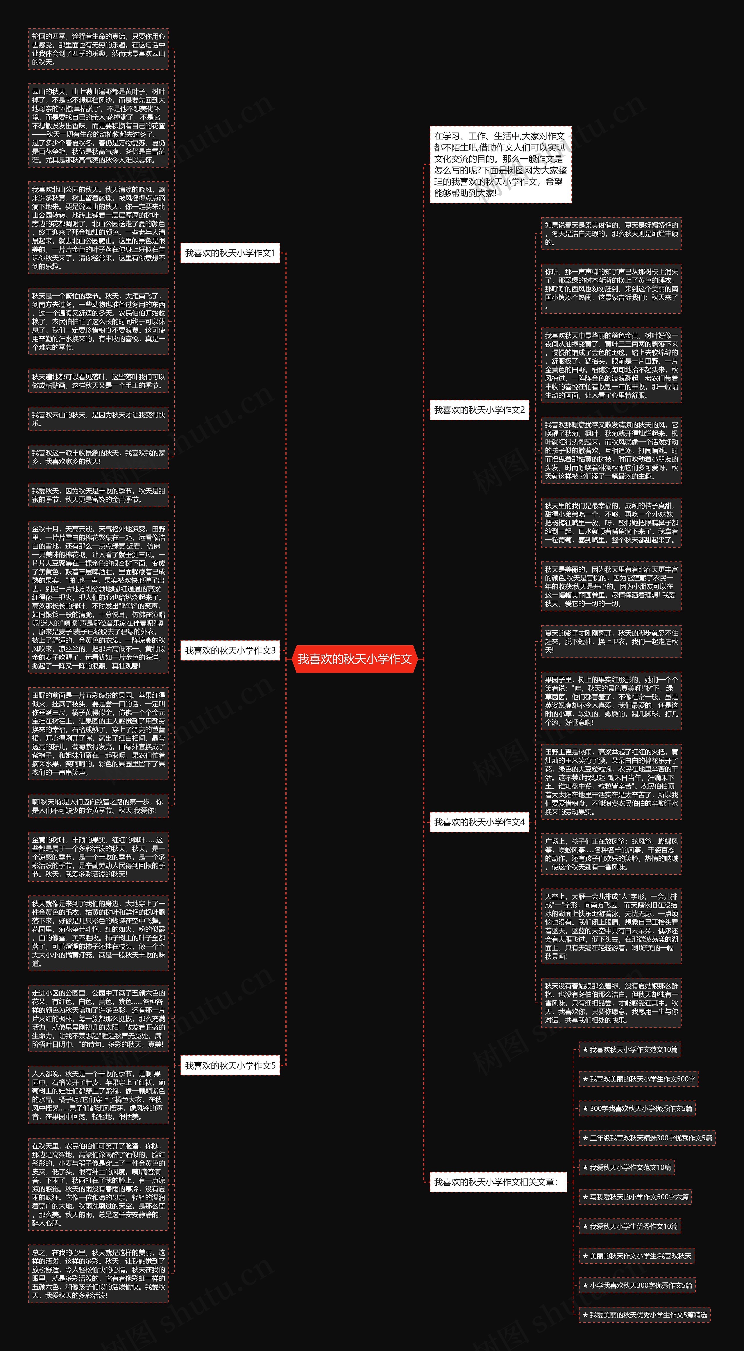 我喜欢的秋天小学作文思维导图