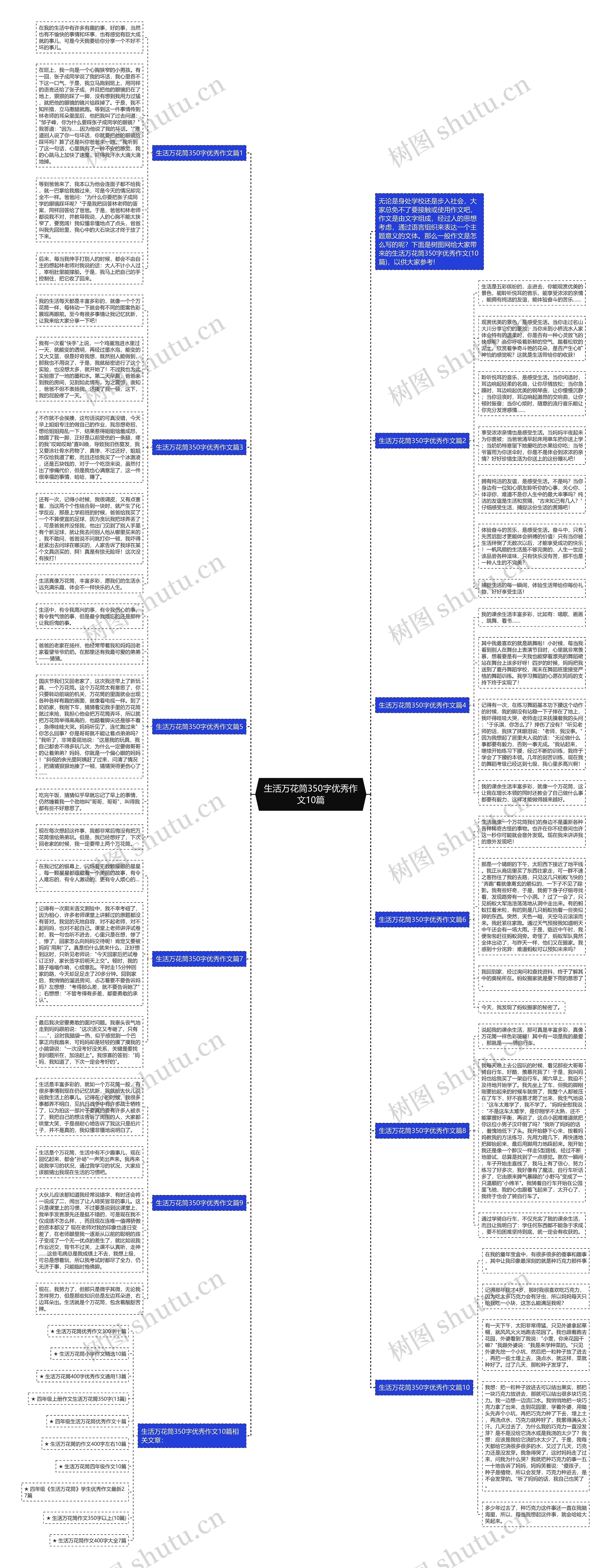 生活万花筒350字优秀作文10篇思维导图