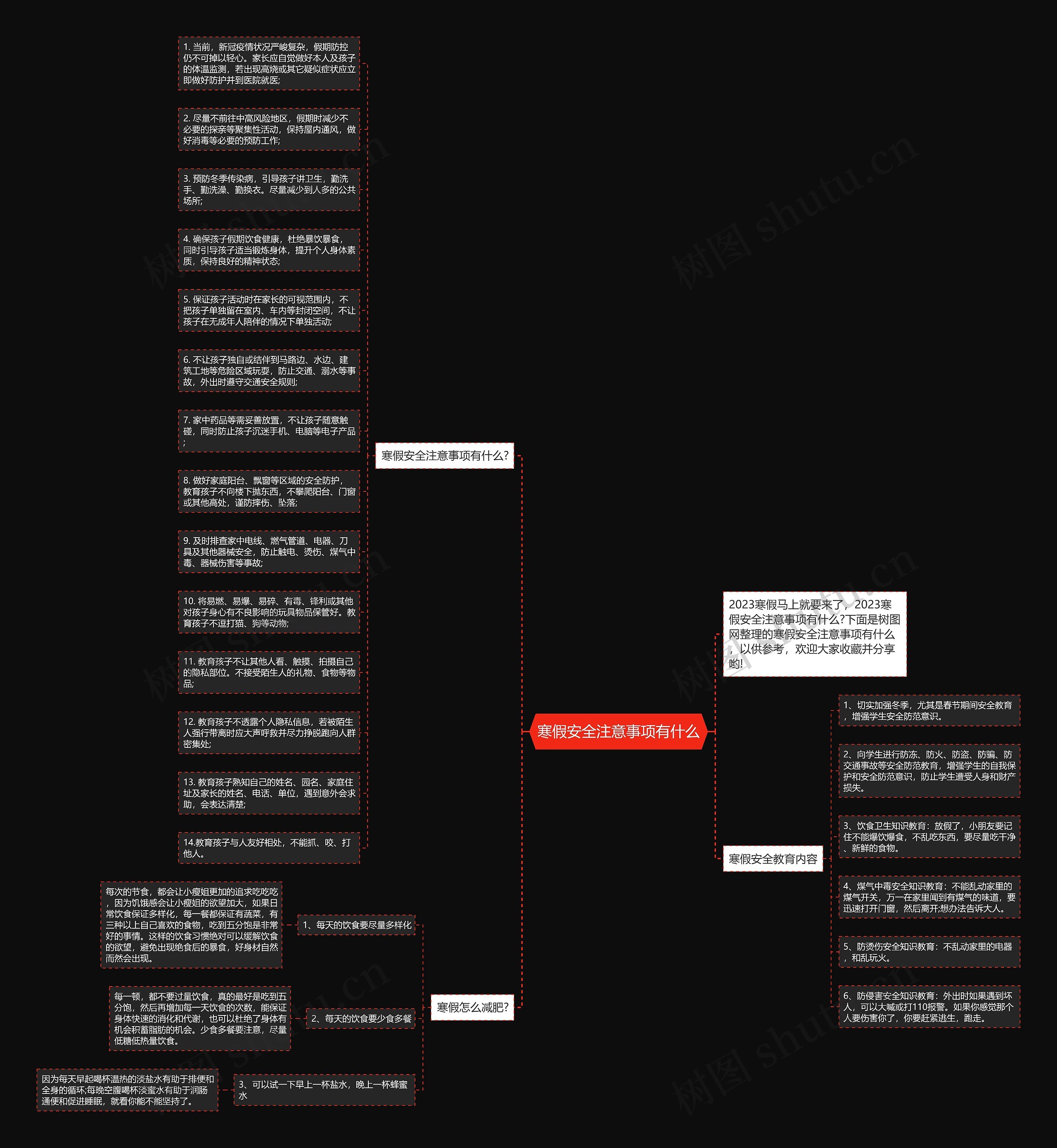 寒假安全注意事项有什么思维导图