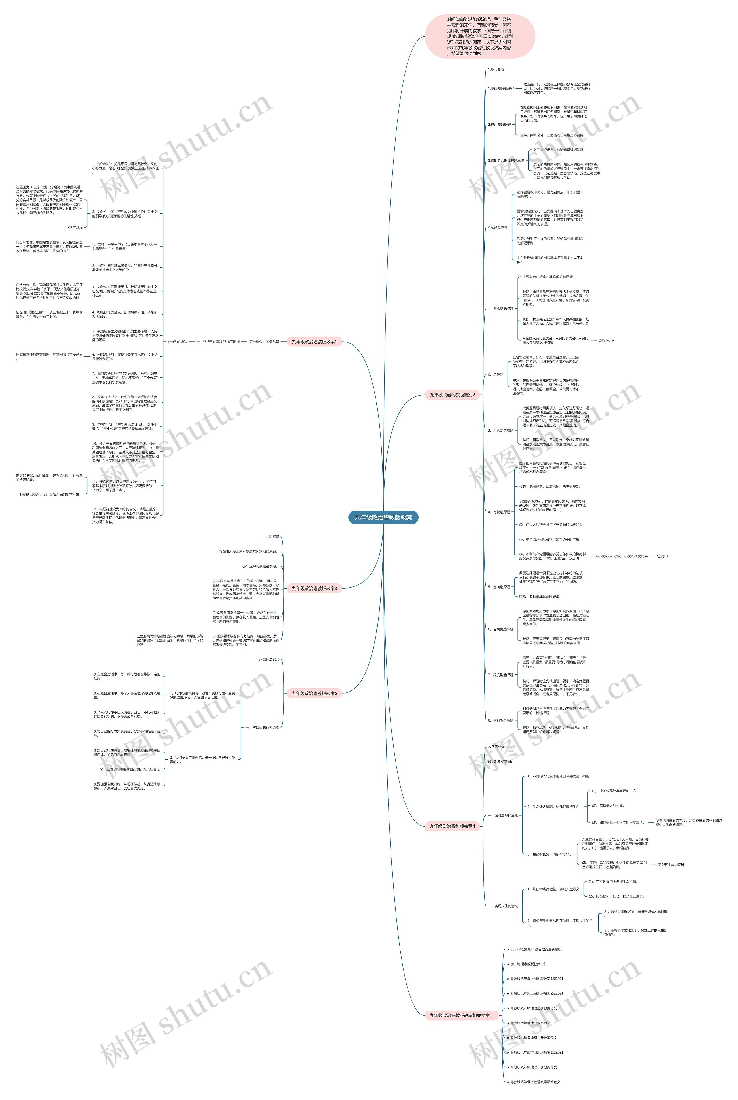九年级政治粤教版教案思维导图