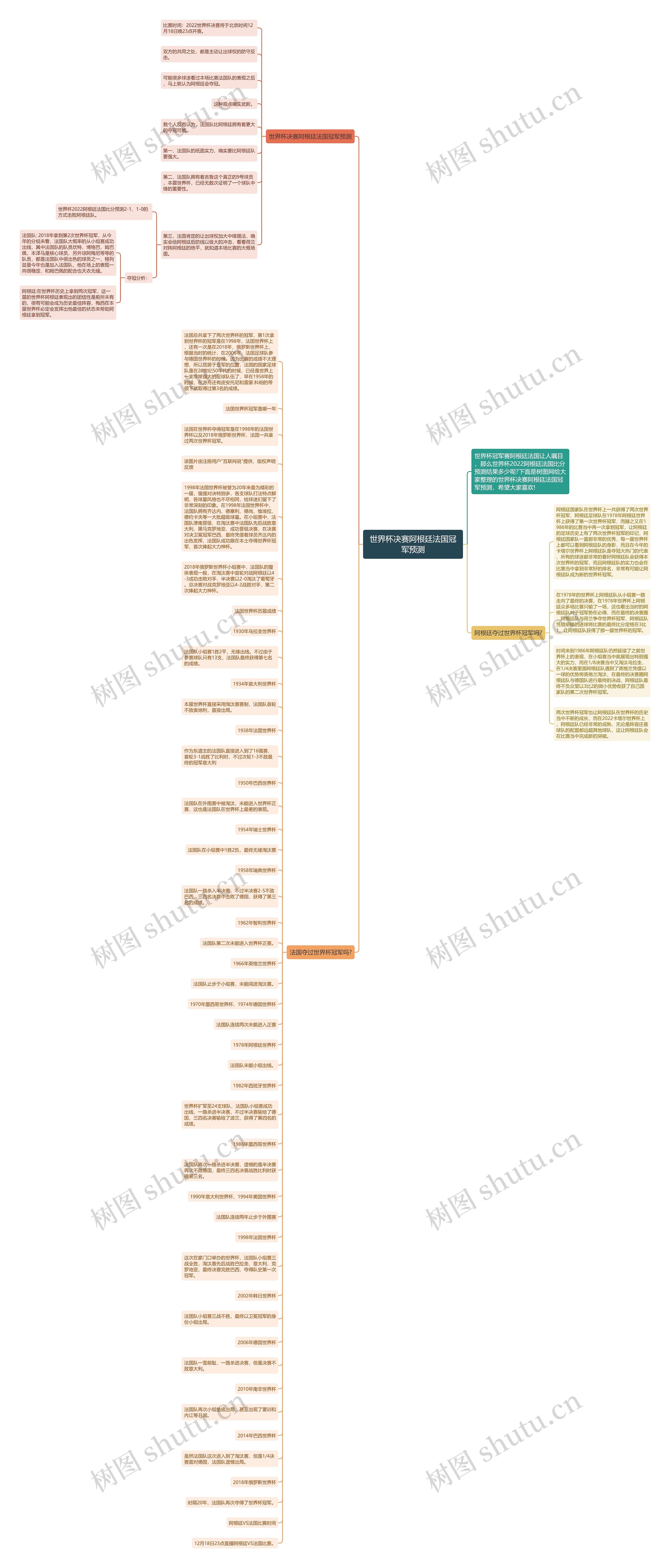 世界杯决赛阿根廷法国冠军预测思维导图