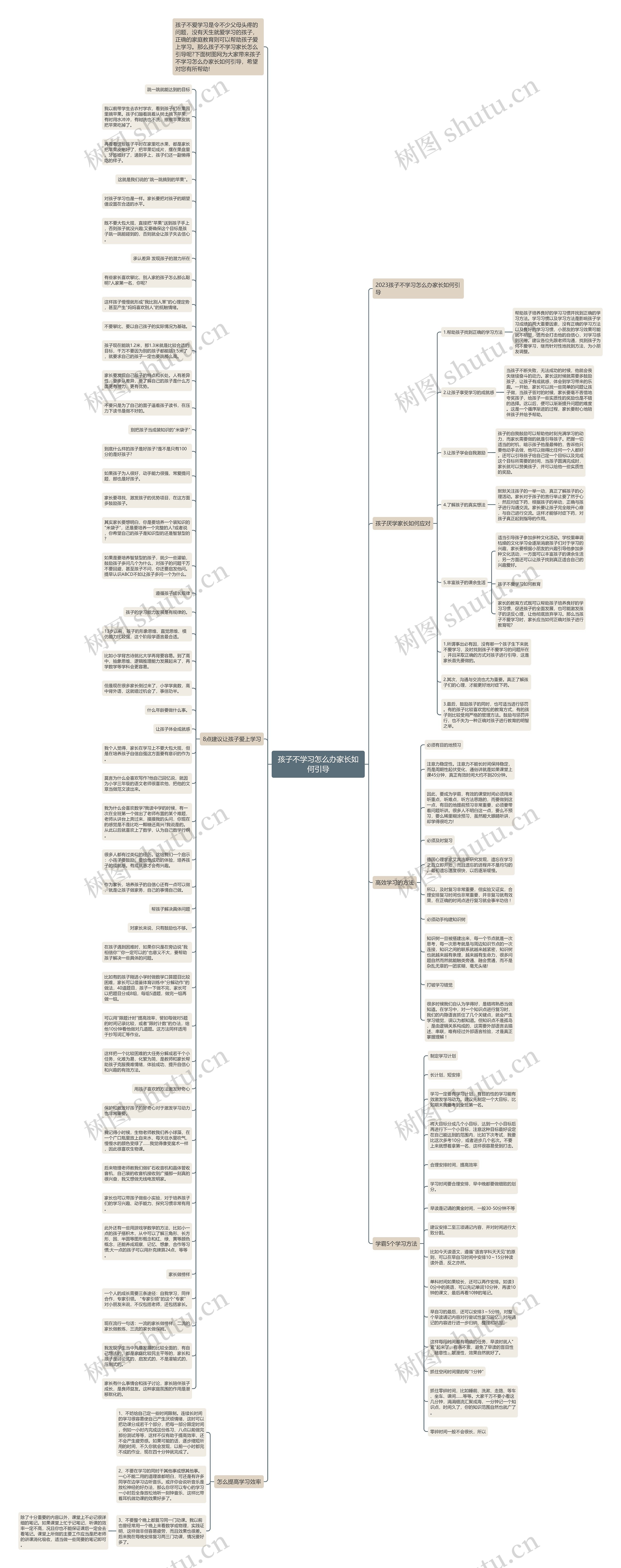孩子不学习怎么办家长如何引导思维导图
