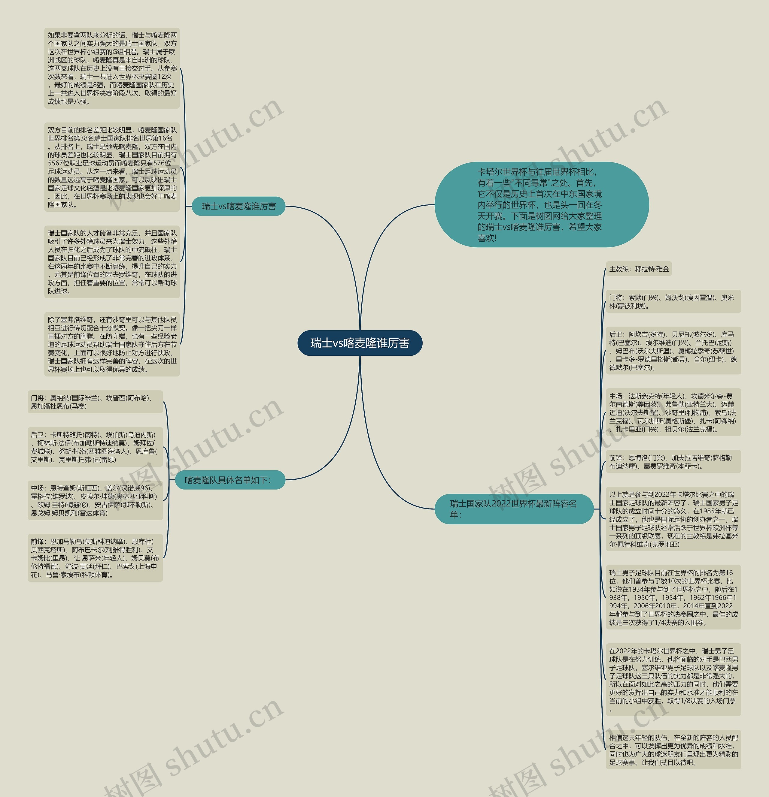 瑞士vs喀麦隆谁厉害思维导图