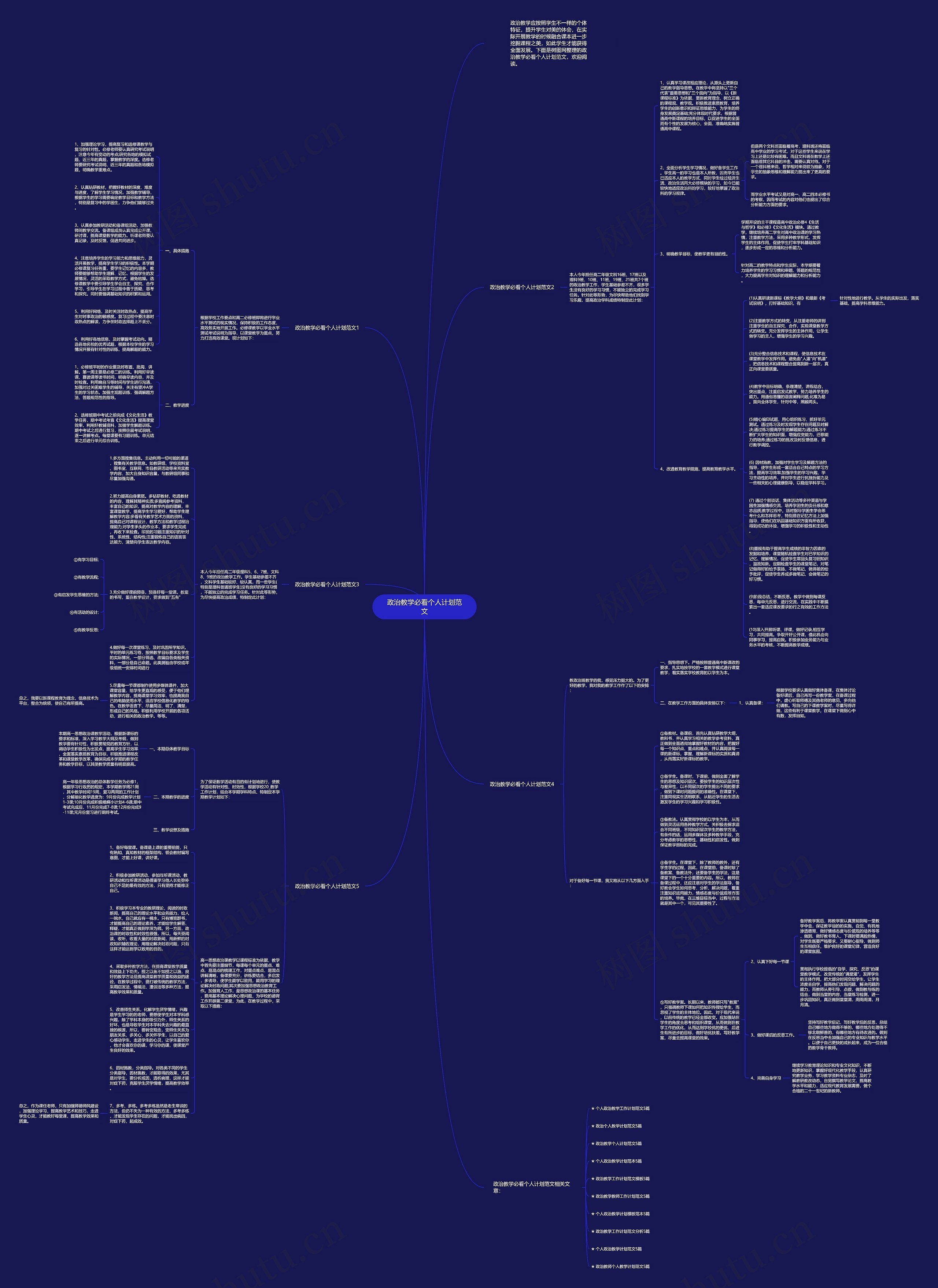 政治教学必看个人计划范文思维导图