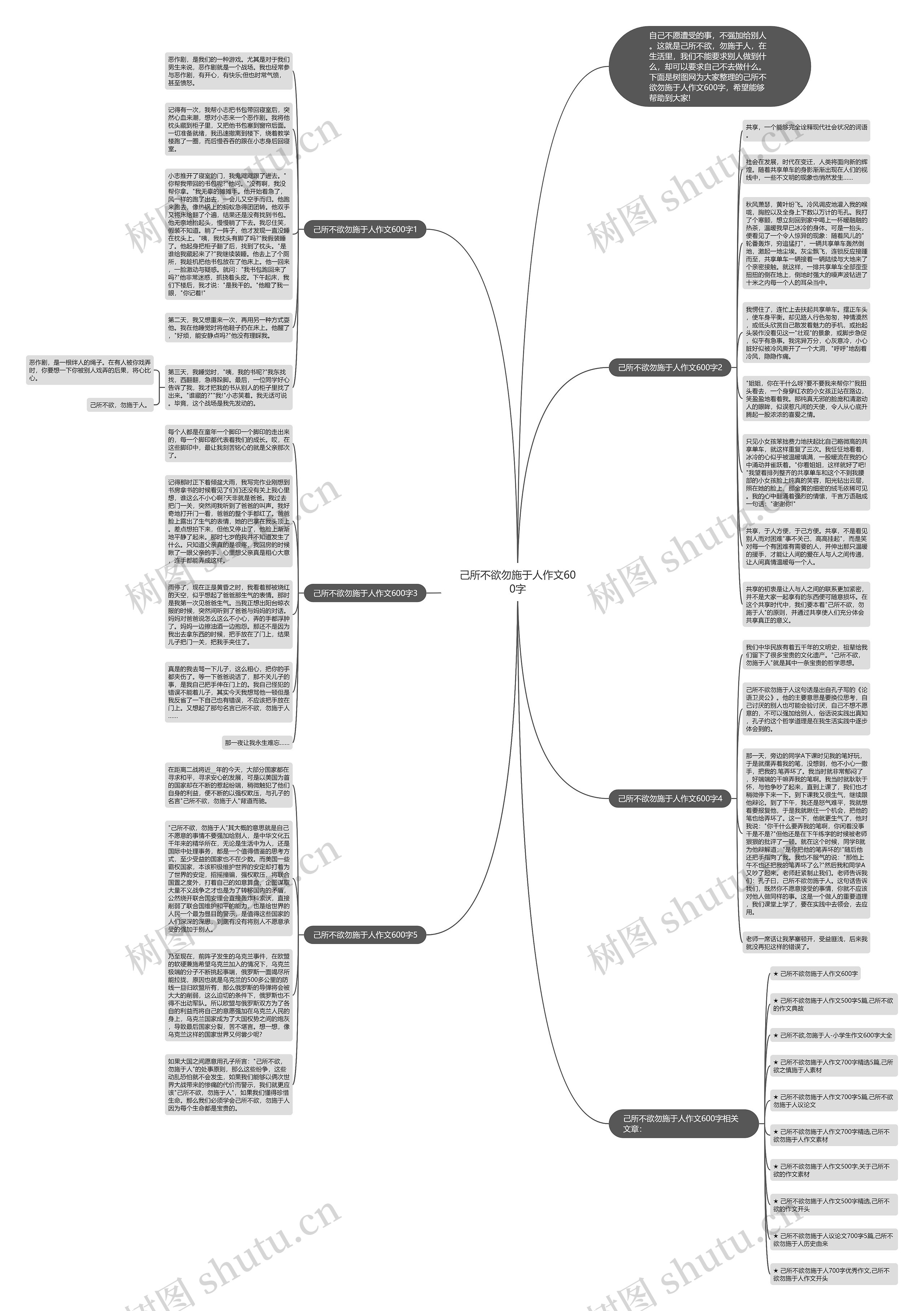 己所不欲勿施于人作文600字思维导图