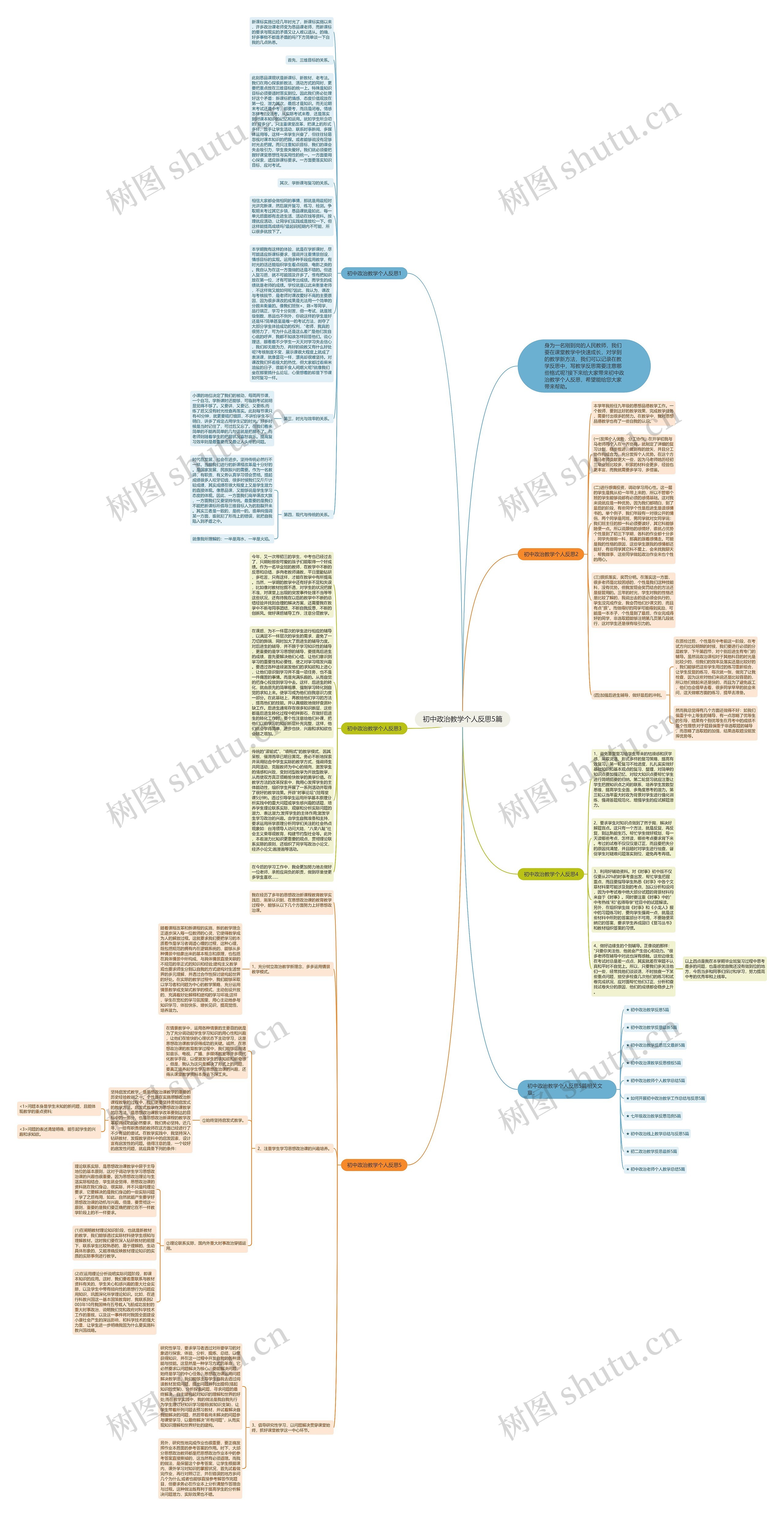 初中政治教学个人反思5篇思维导图