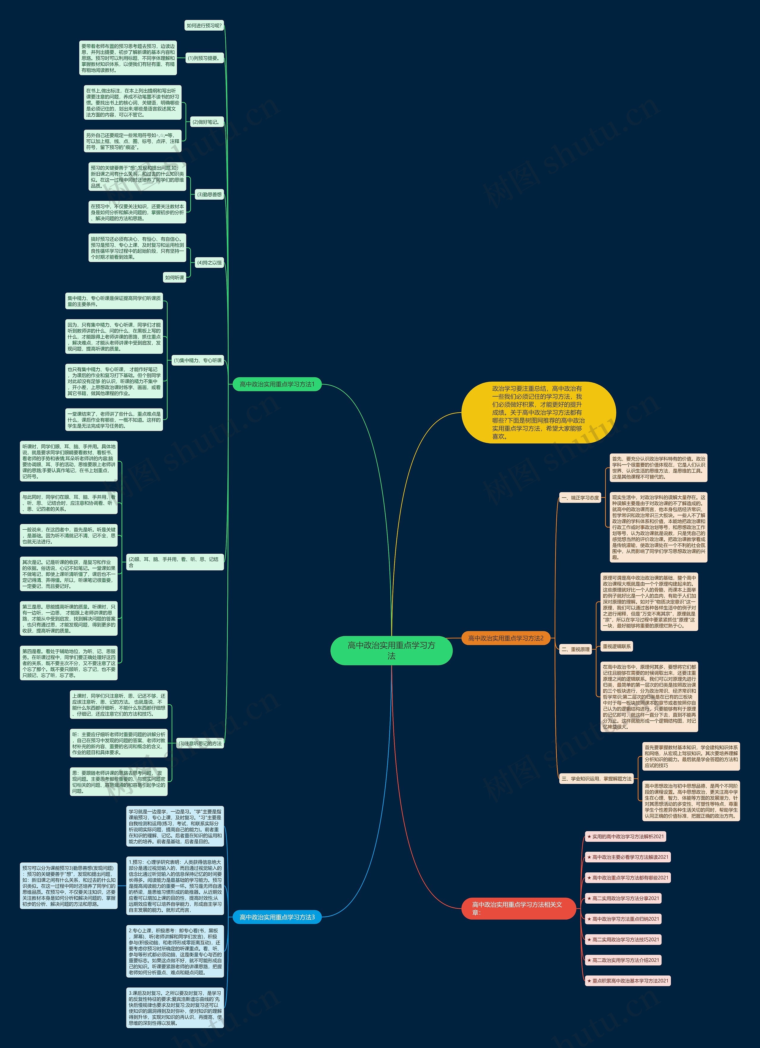 高中政治实用重点学习方法思维导图