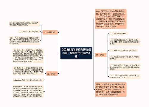 2024教育学原理考研高频考点：学习者中心课程理论