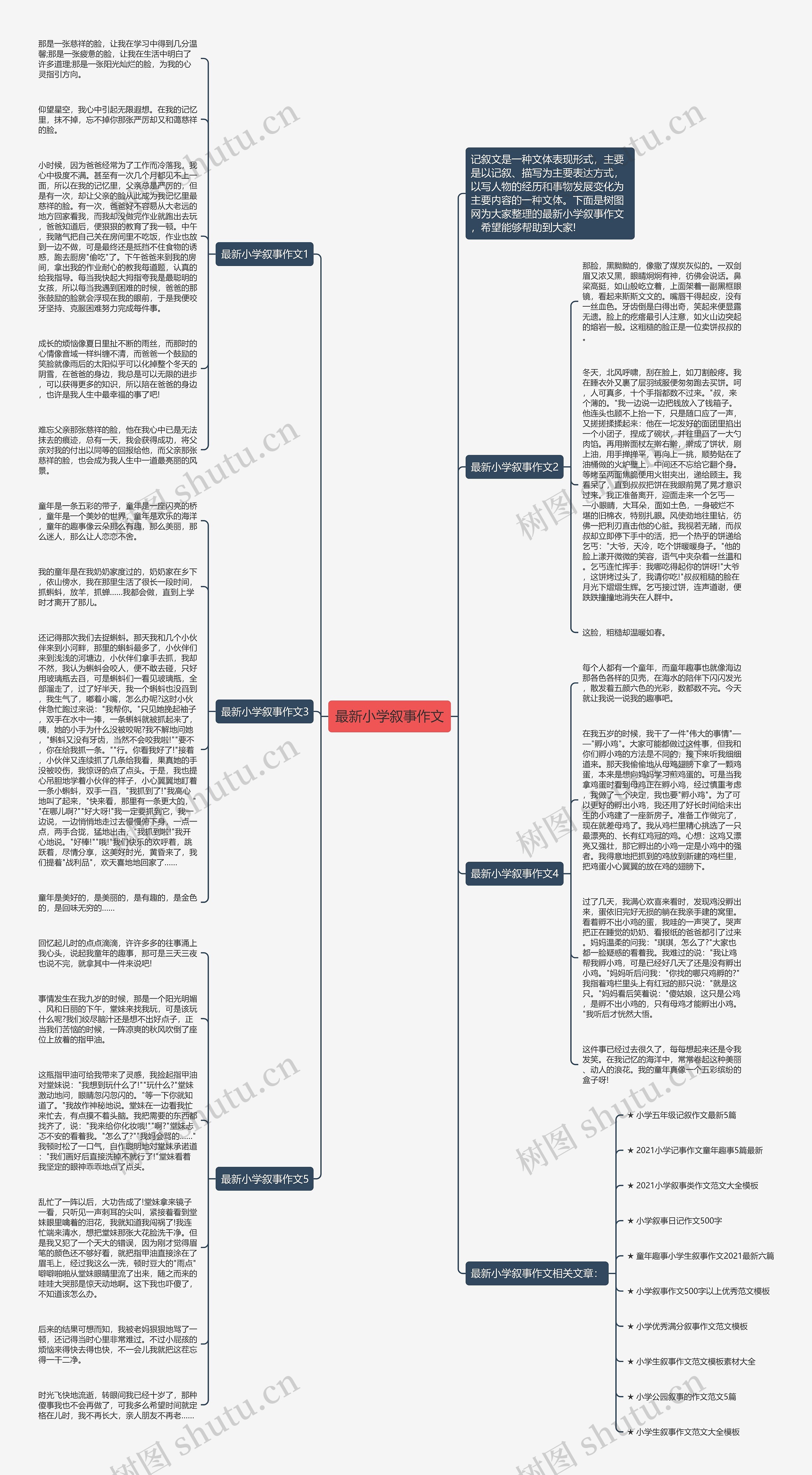 最新小学叙事作文思维导图高清图 最新小学叙事作文思维导图