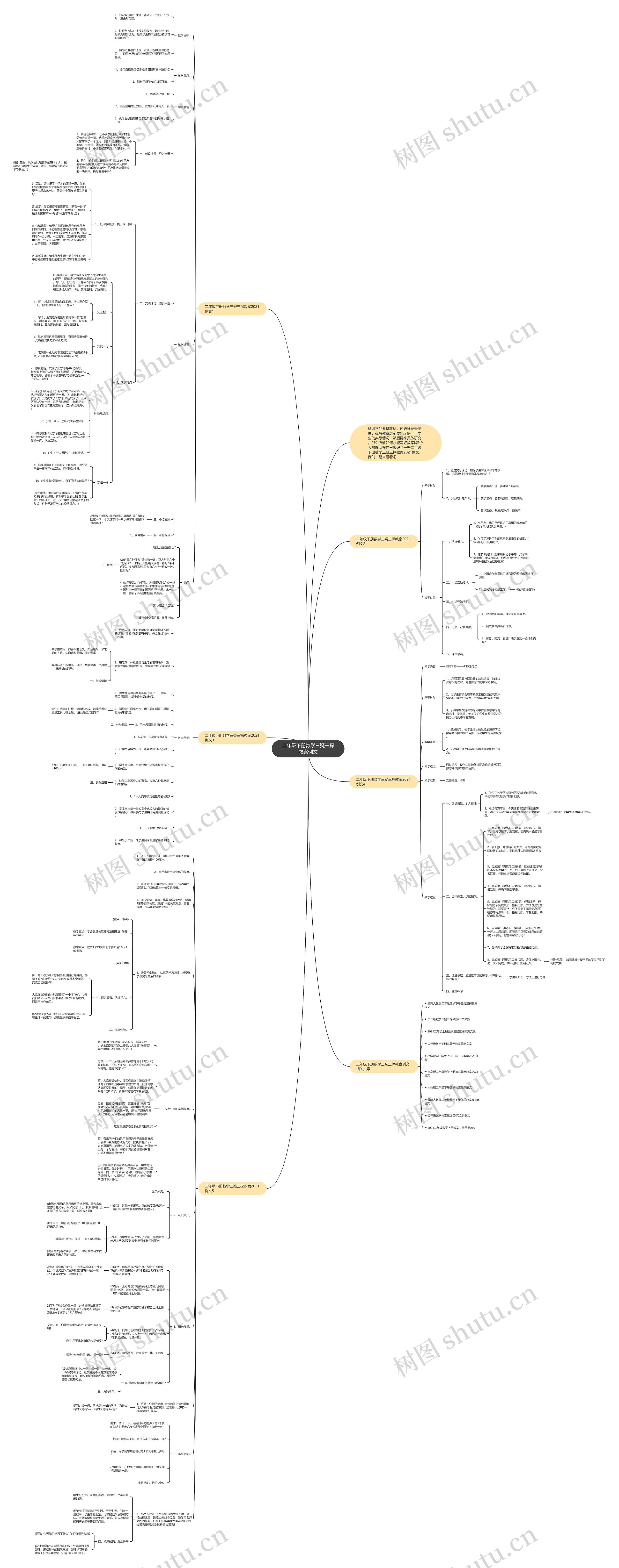 二年级下册数学三疑三探教案例文思维导图