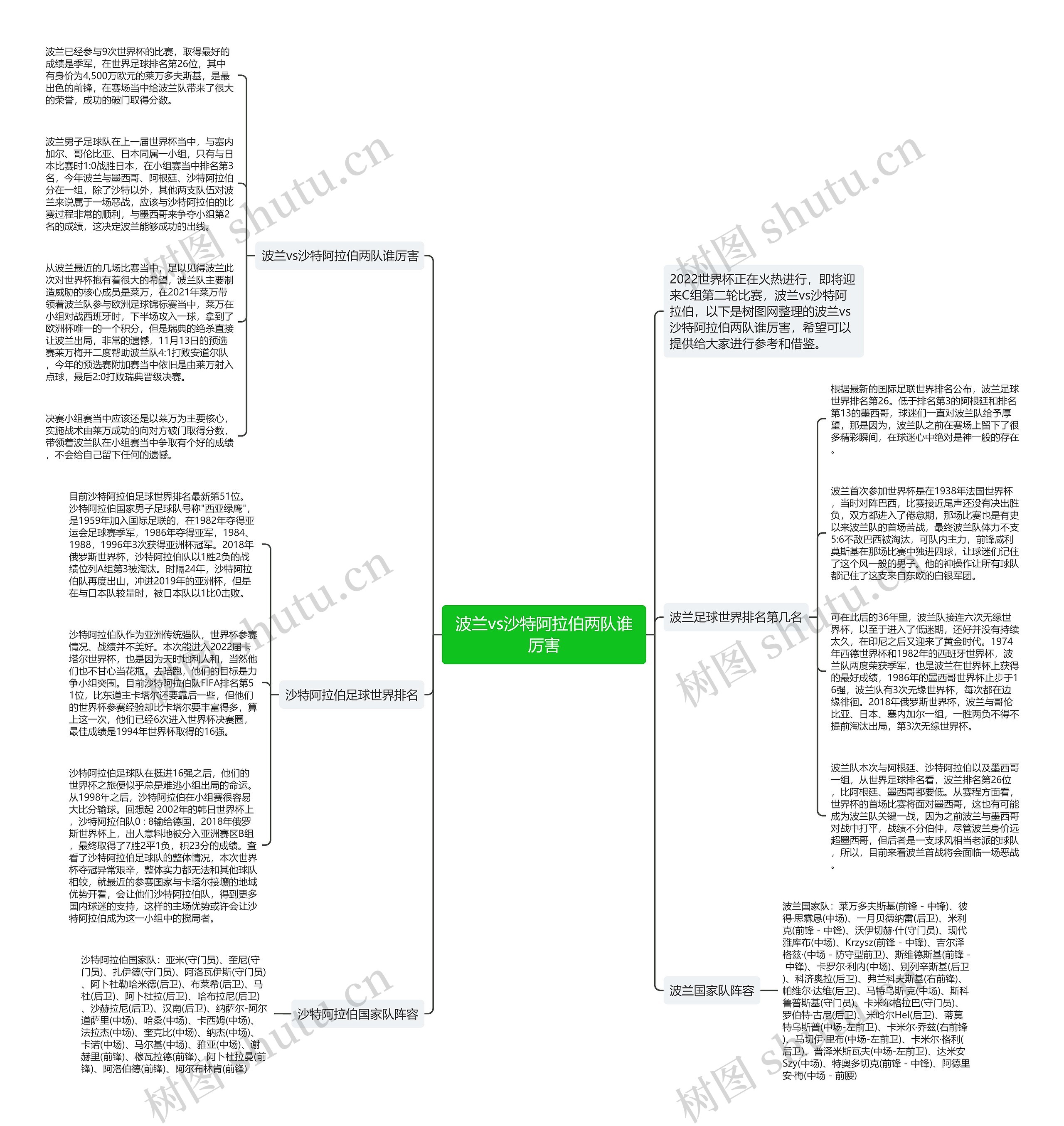 波兰vs沙特阿拉伯两队谁厉害思维导图