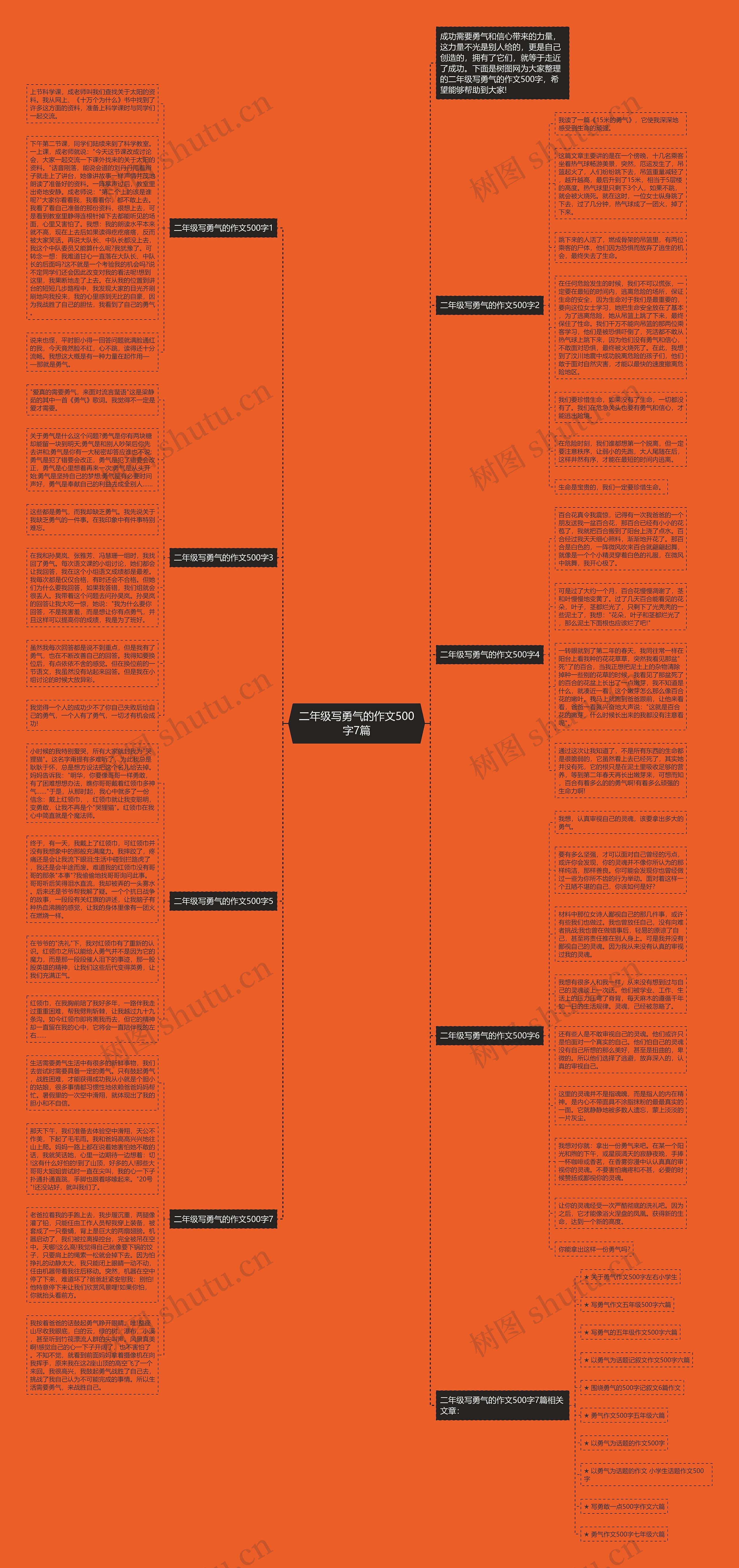 二年级写勇气的作文500字7篇思维导图