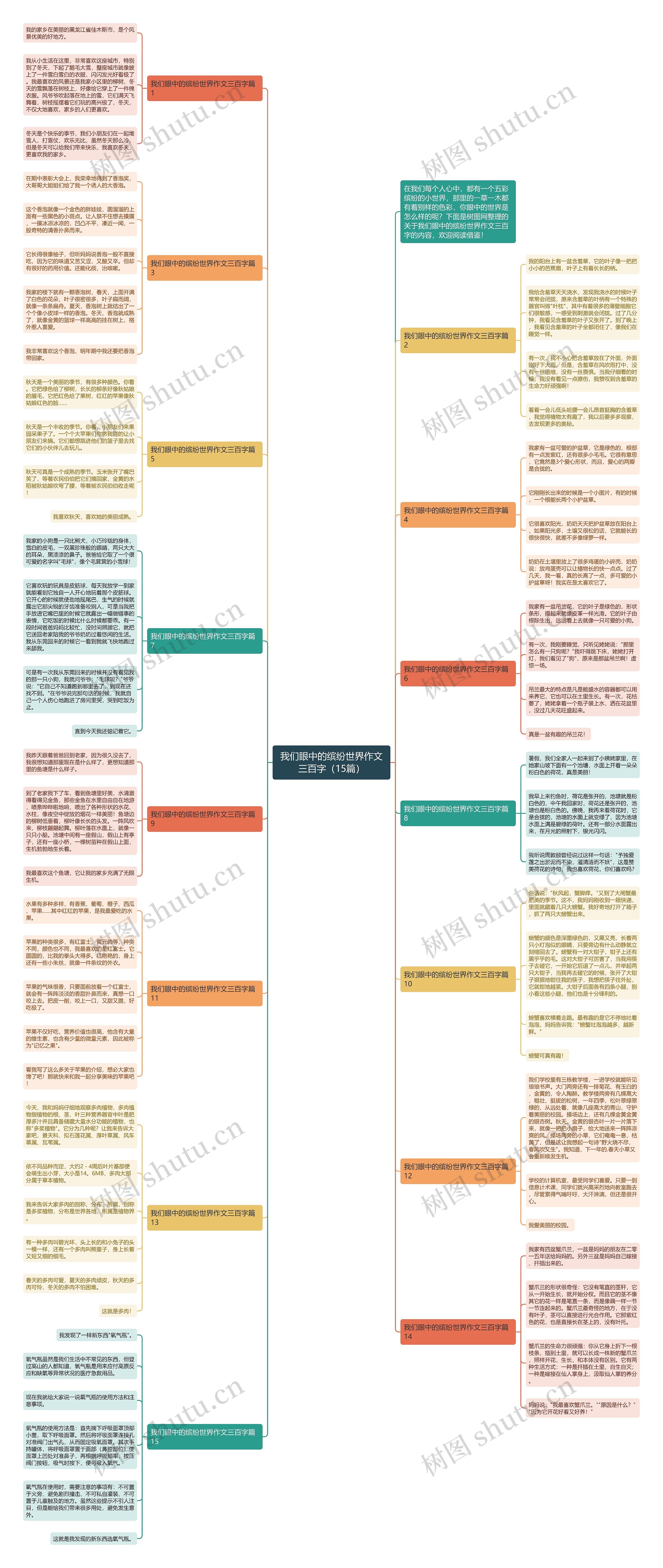 我们眼中的缤纷世界作文三百字（15篇）思维导图