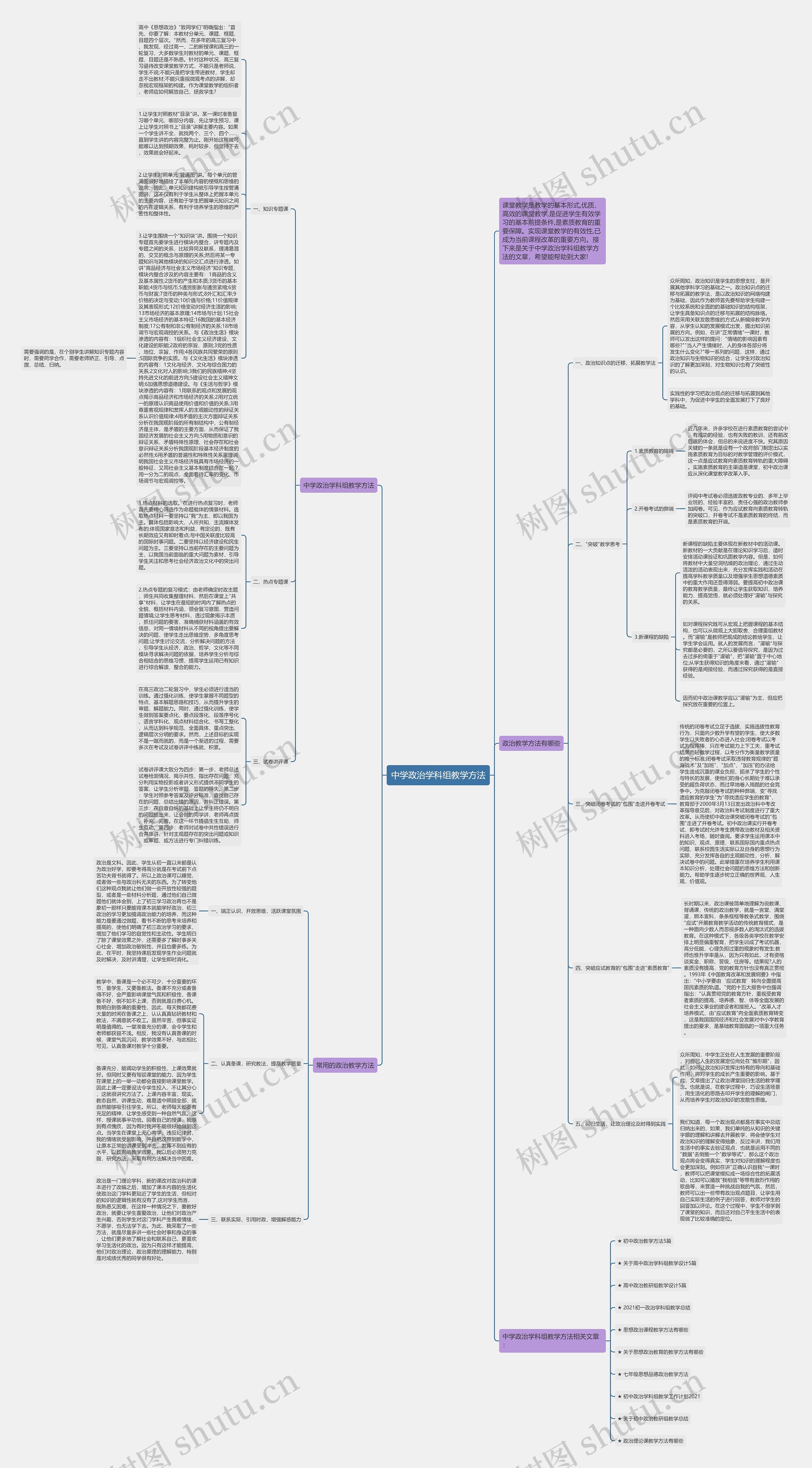 中学政治学科组教学方法思维导图