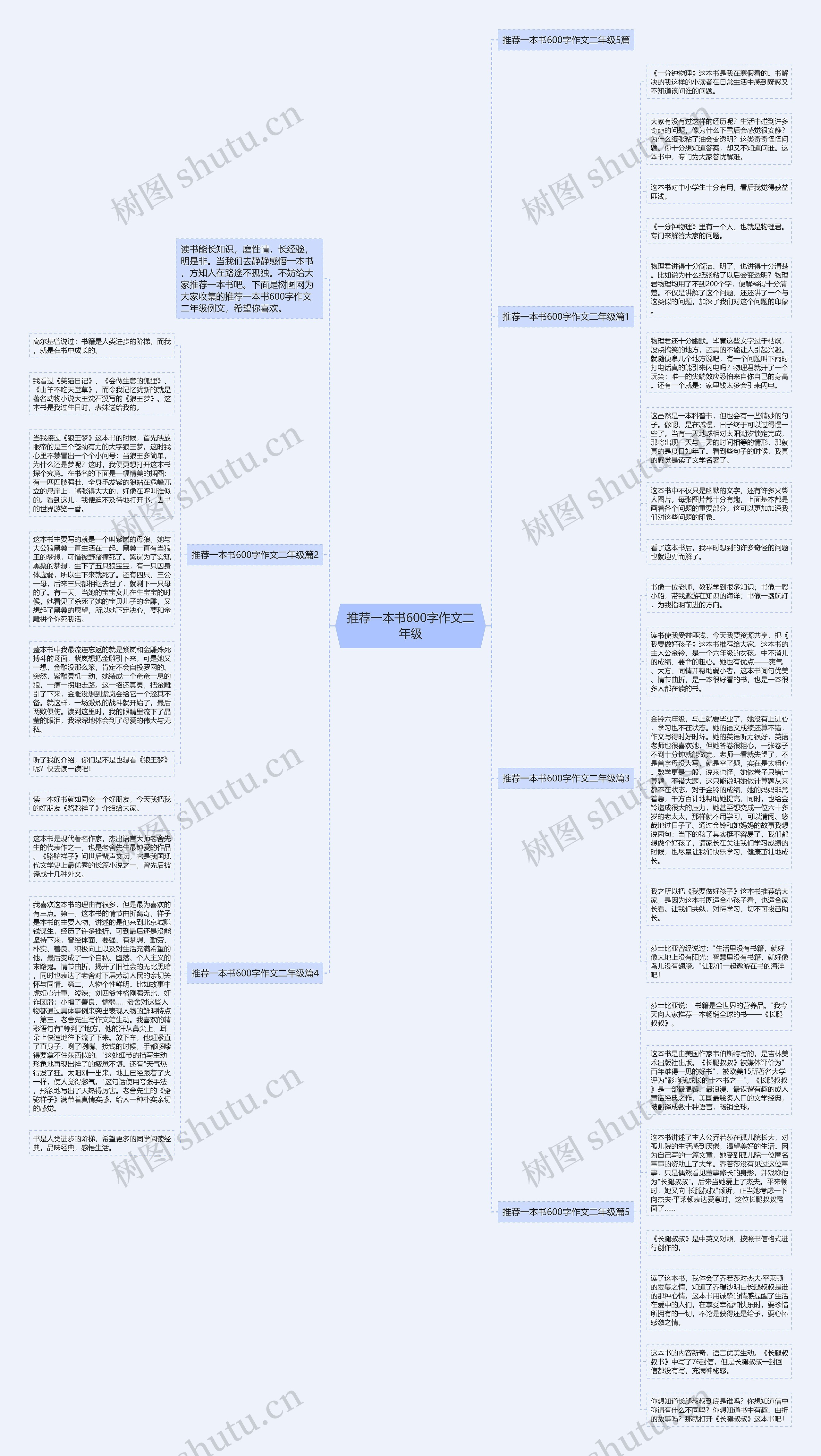 推荐一本书600字作文二年级思维导图