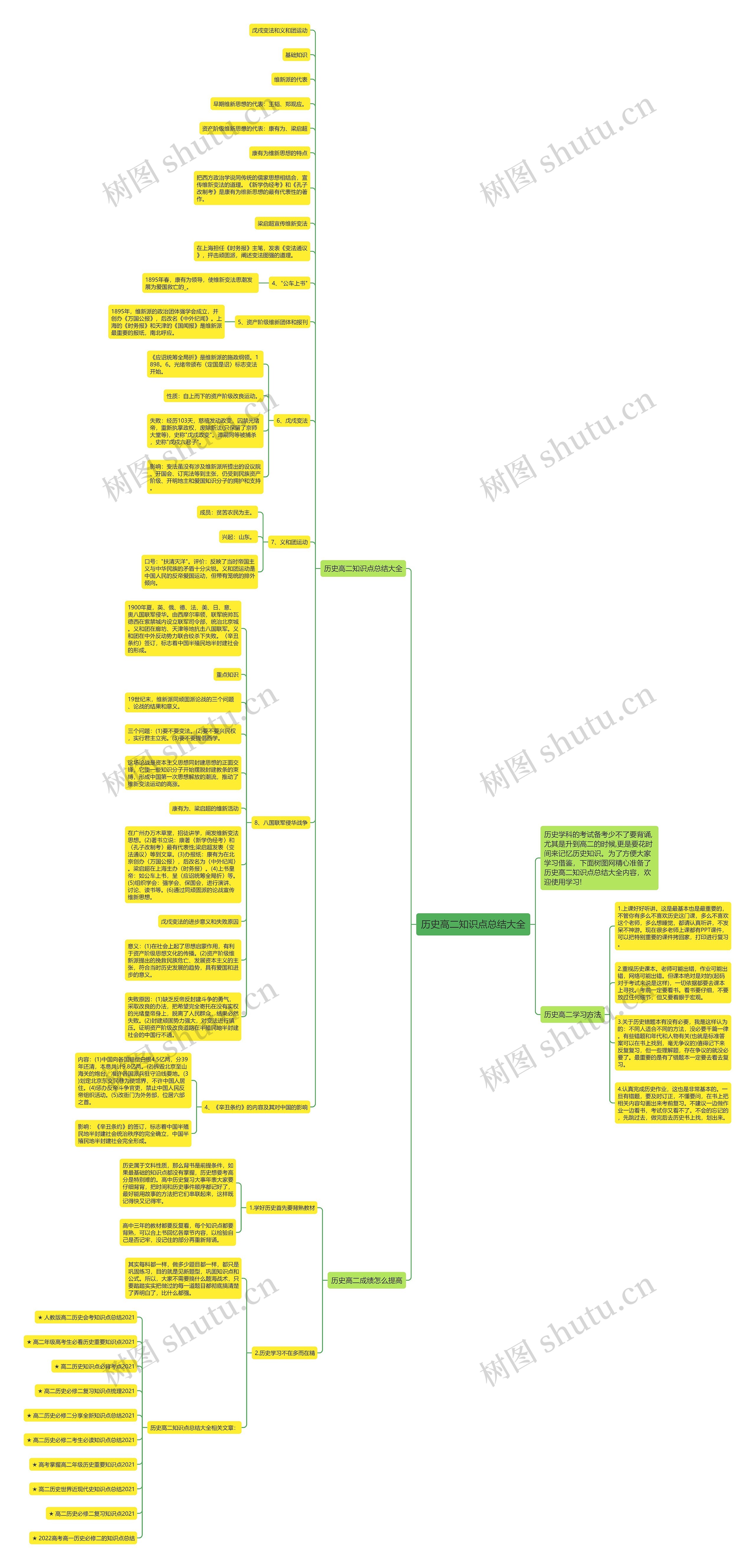 历史高二知识点总结大全思维导图
