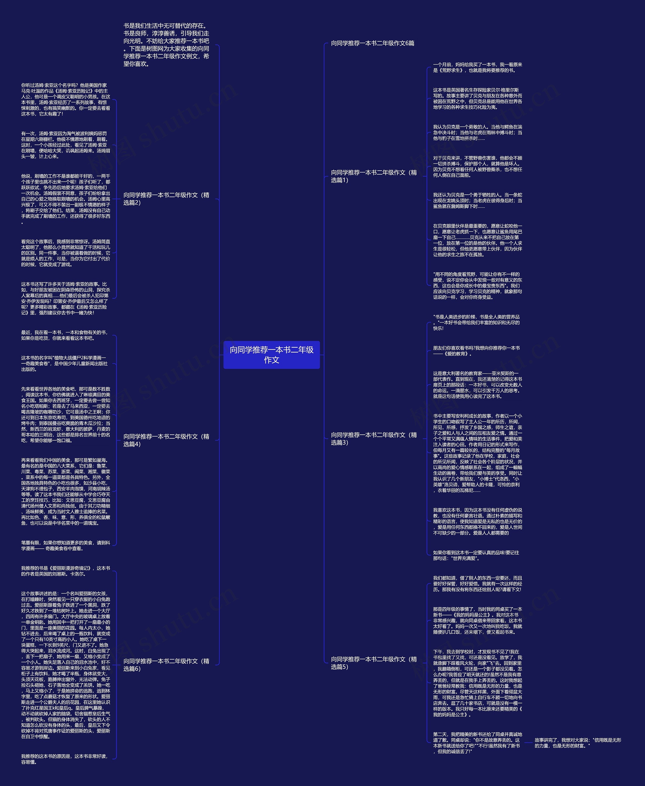 向同学推荐一本书二年级作文思维导图