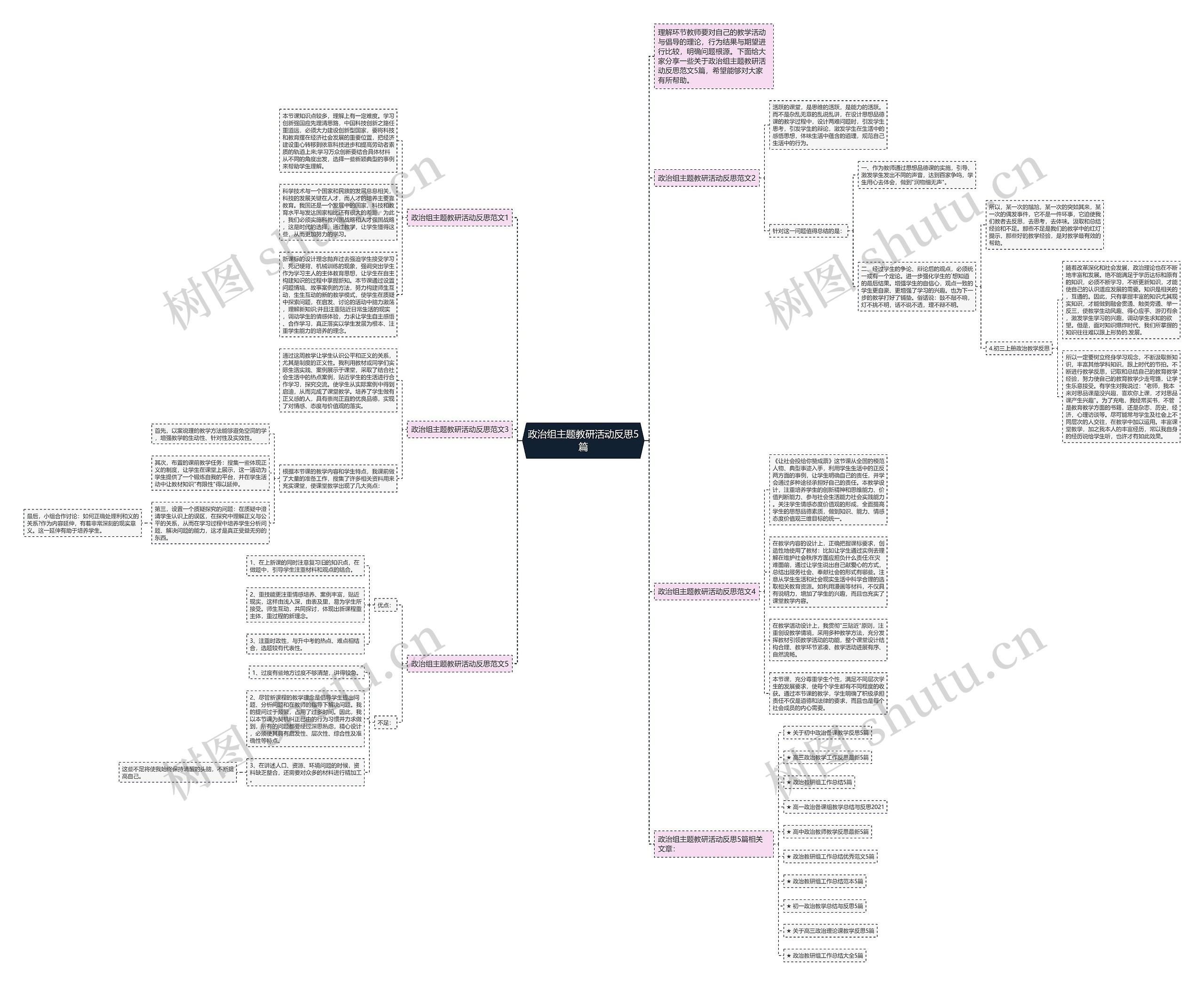 政治组主题教研活动反思5篇思维导图
