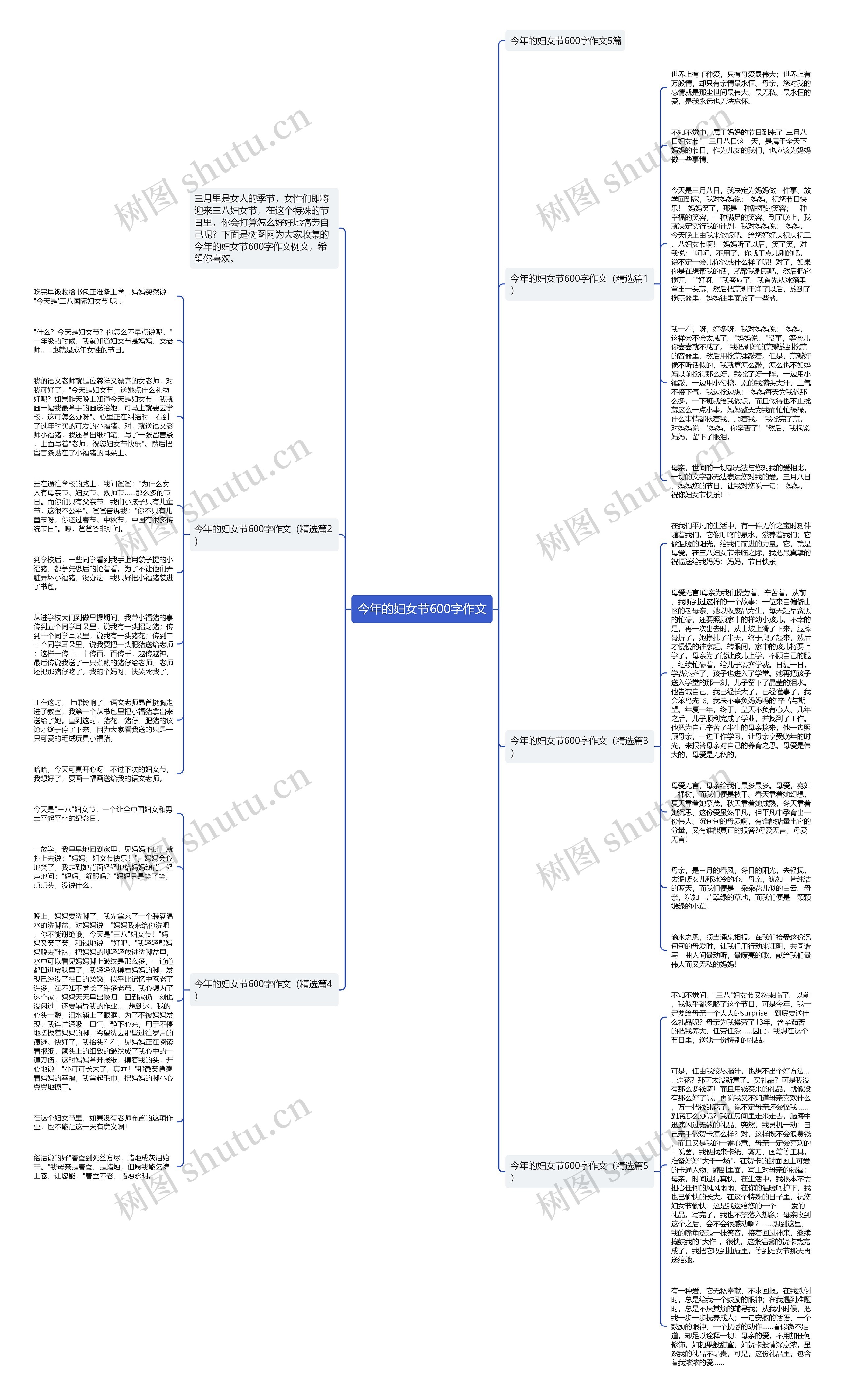 今年的妇女节600字作文思维导图