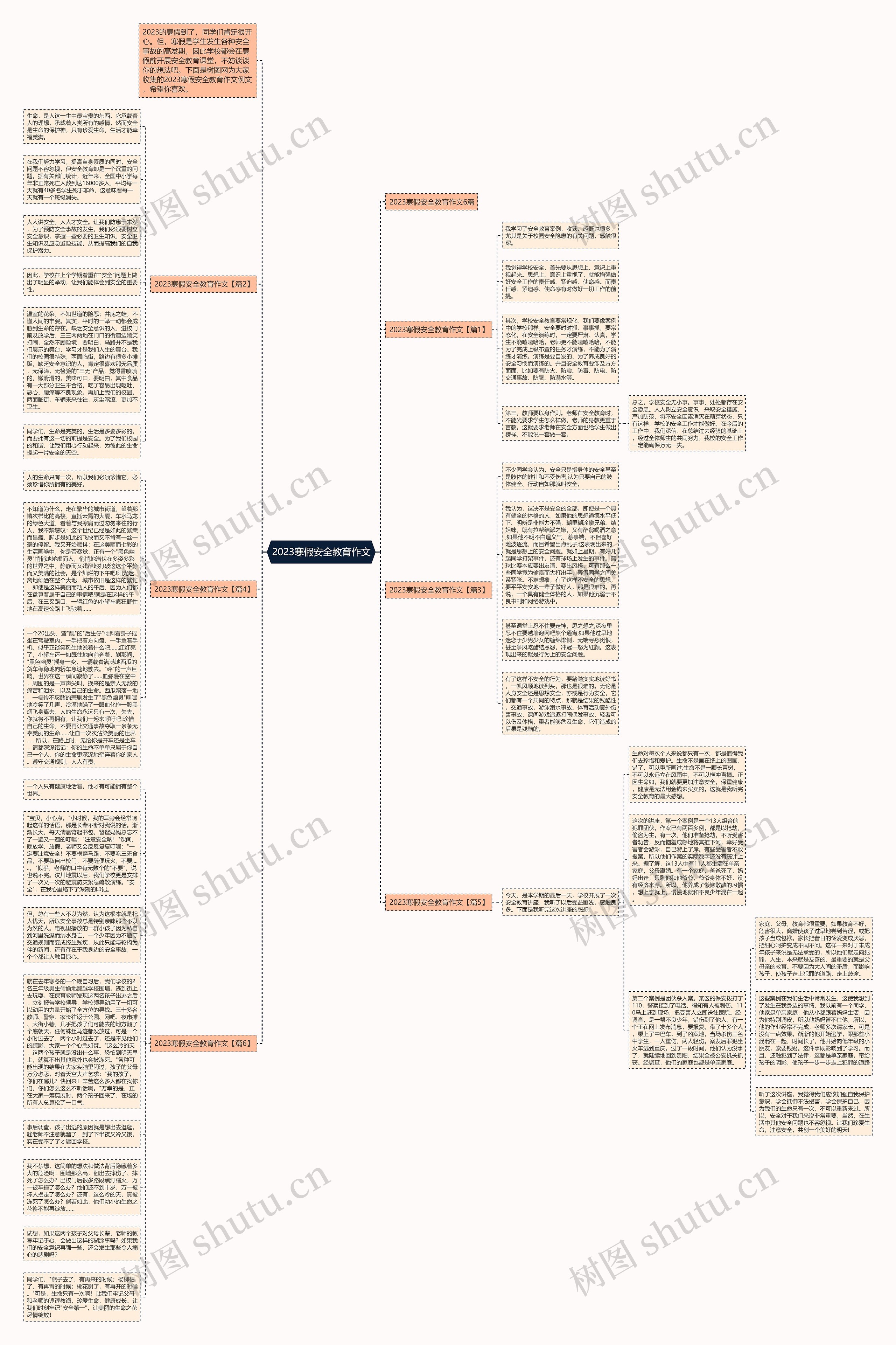 2023寒假安全教育作文思维导图