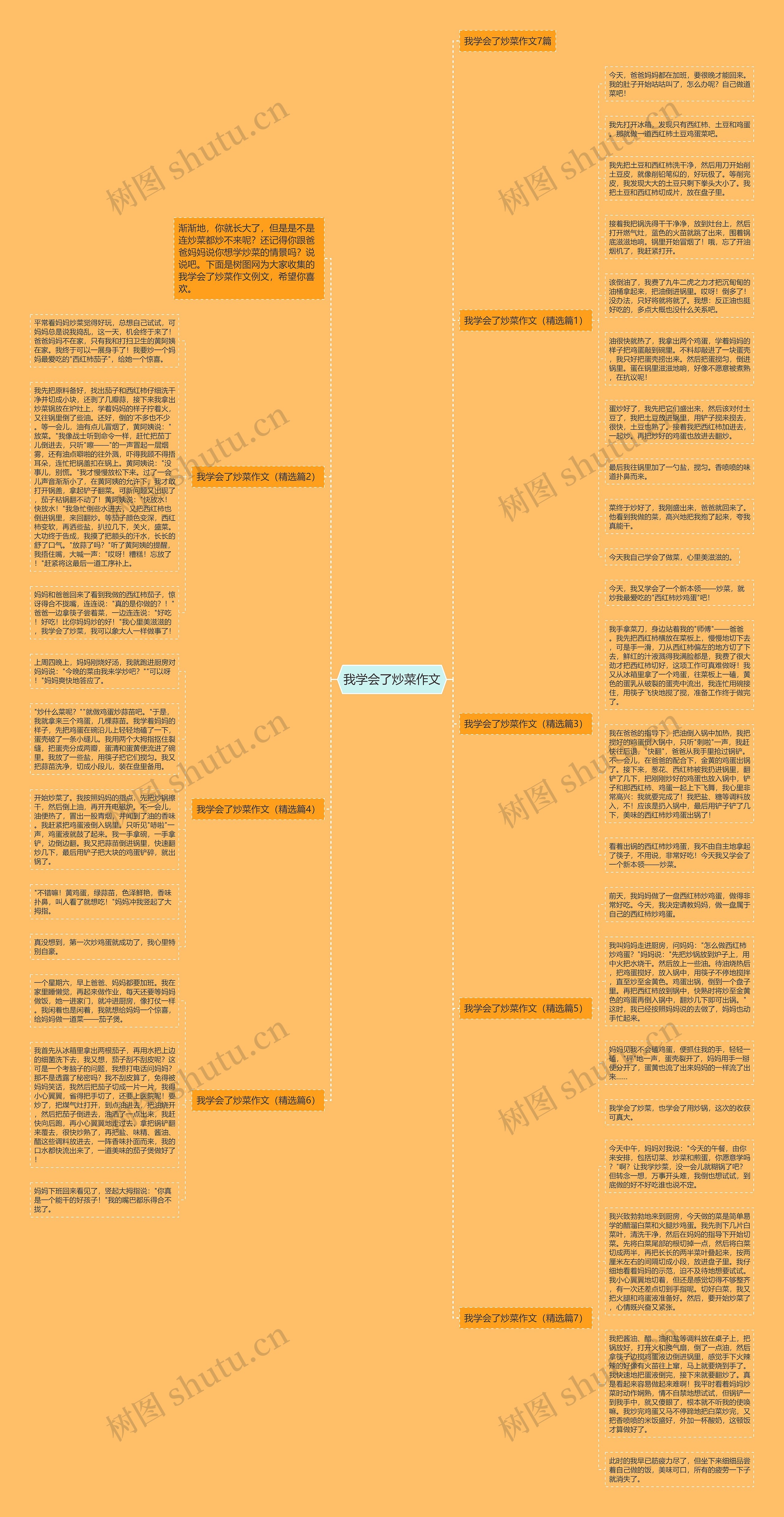 我学会了炒菜作文思维导图