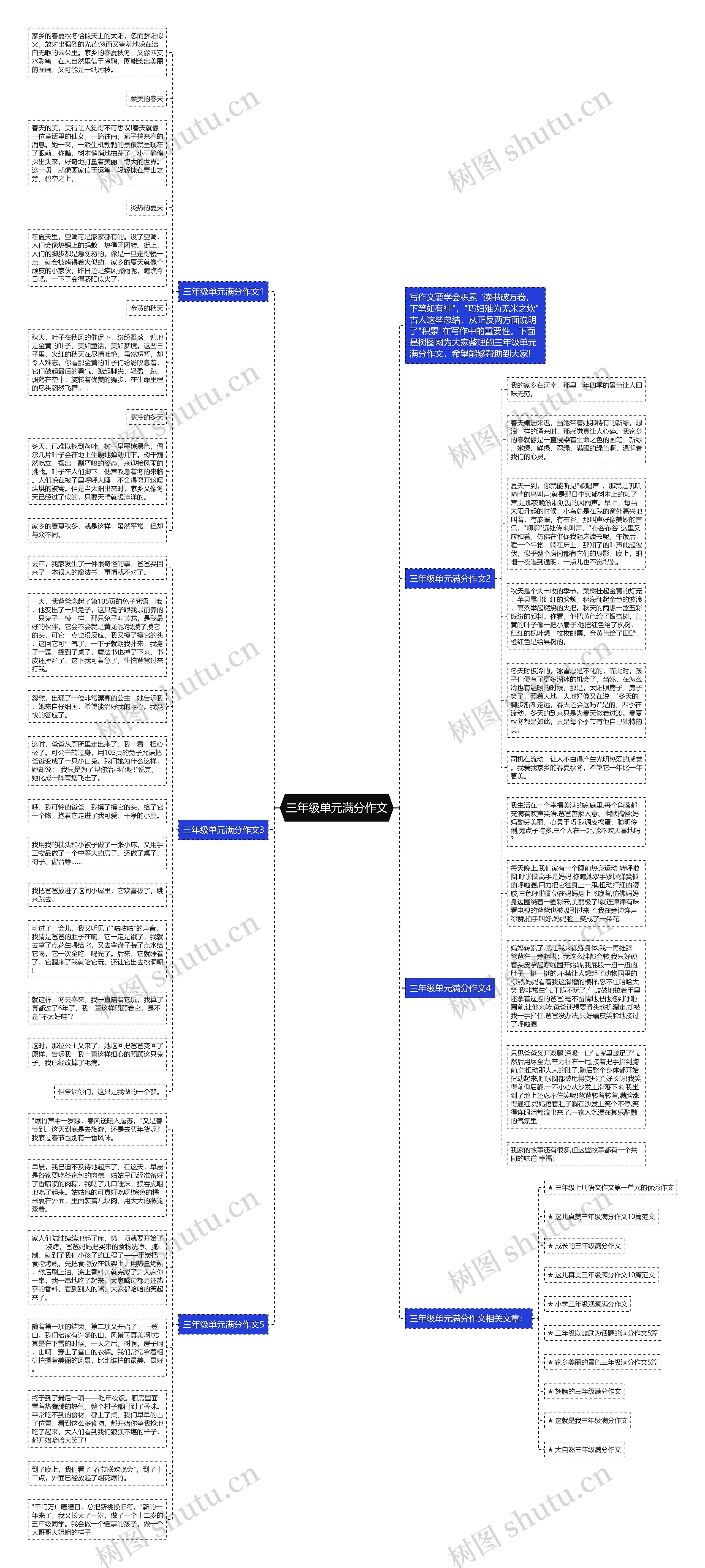 三年级单元满分作文思维导图