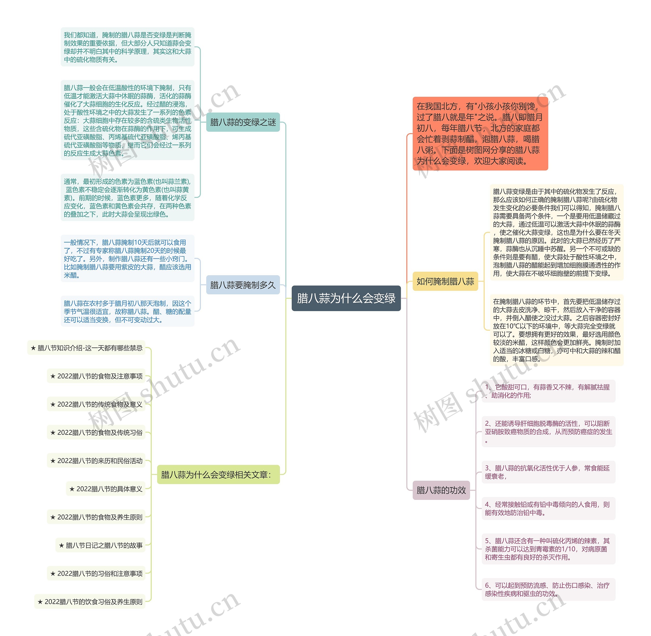 腊八蒜为什么会变绿思维导图