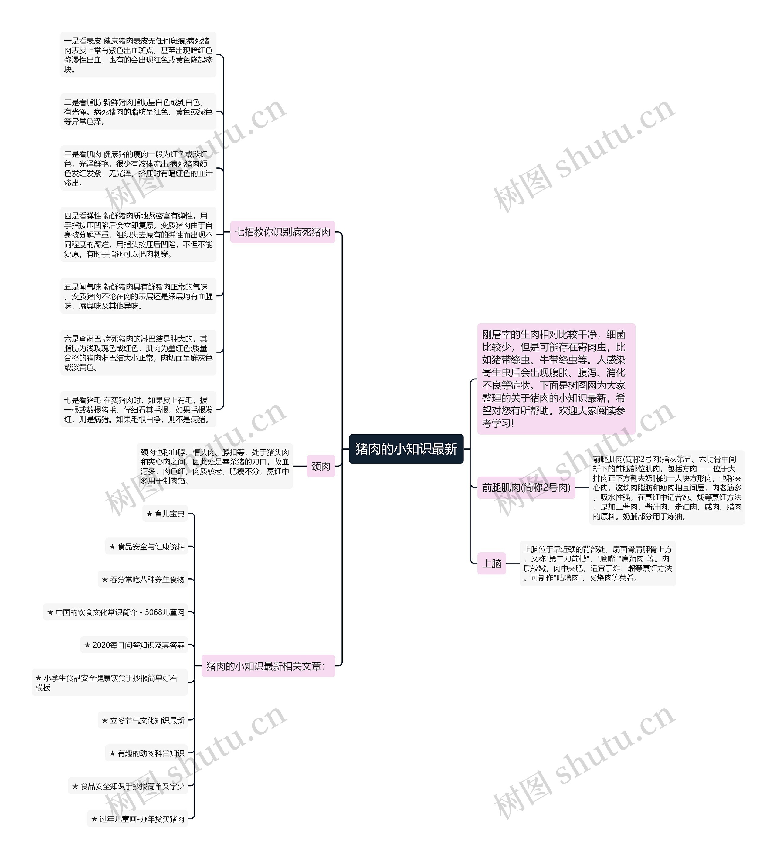 猪肉的小知识最新思维导图