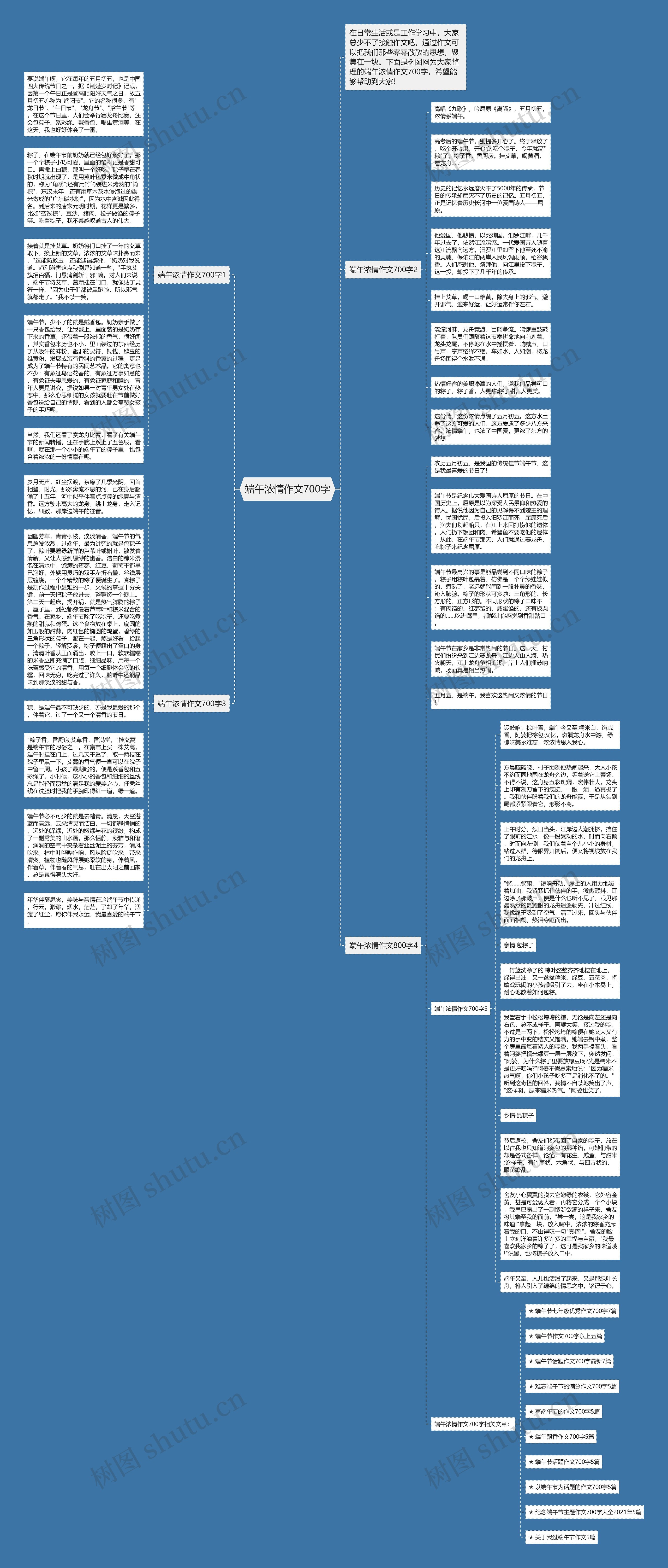 端午浓情作文700字思维导图