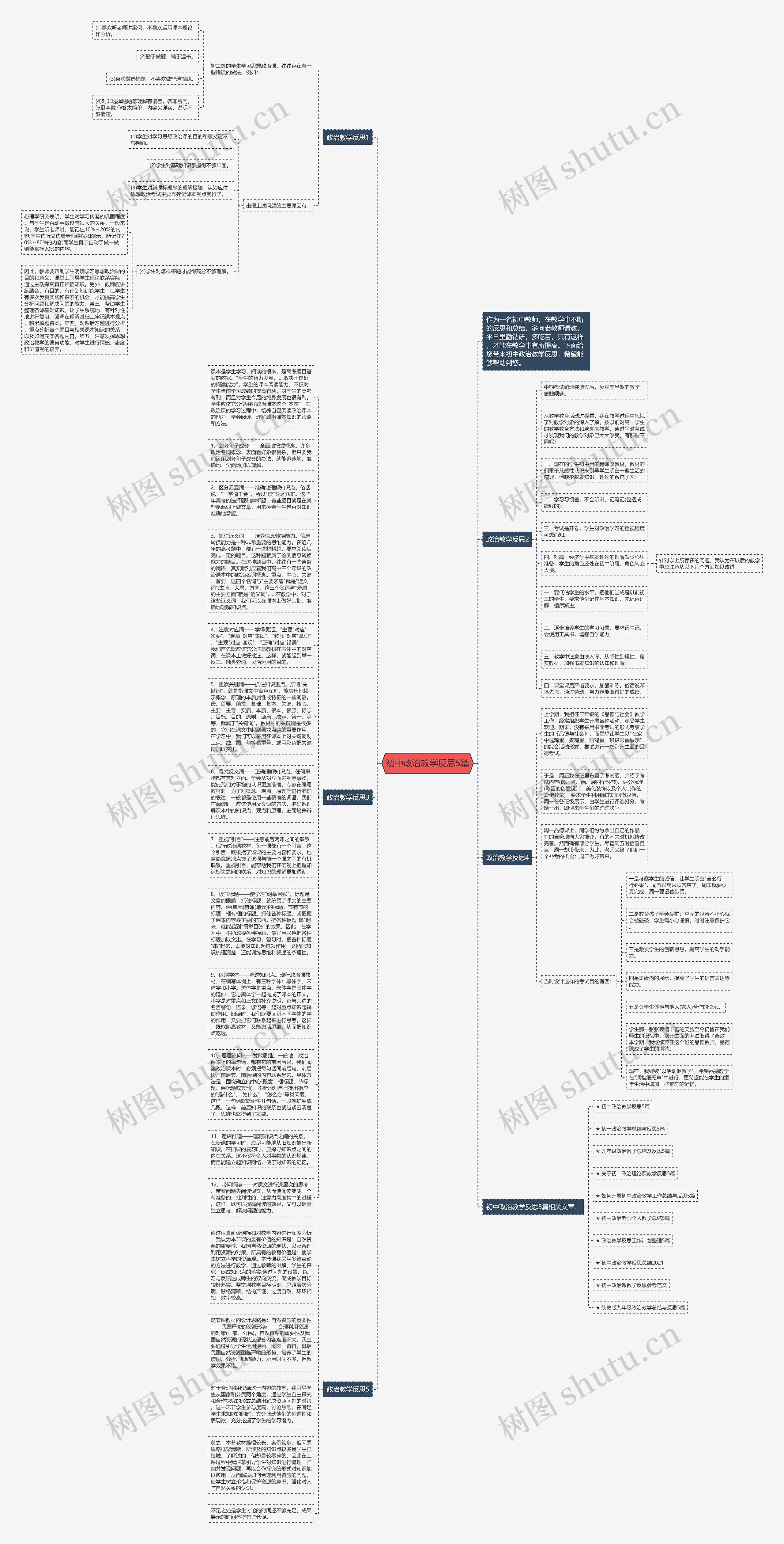 初中政治教学反思5篇思维导图