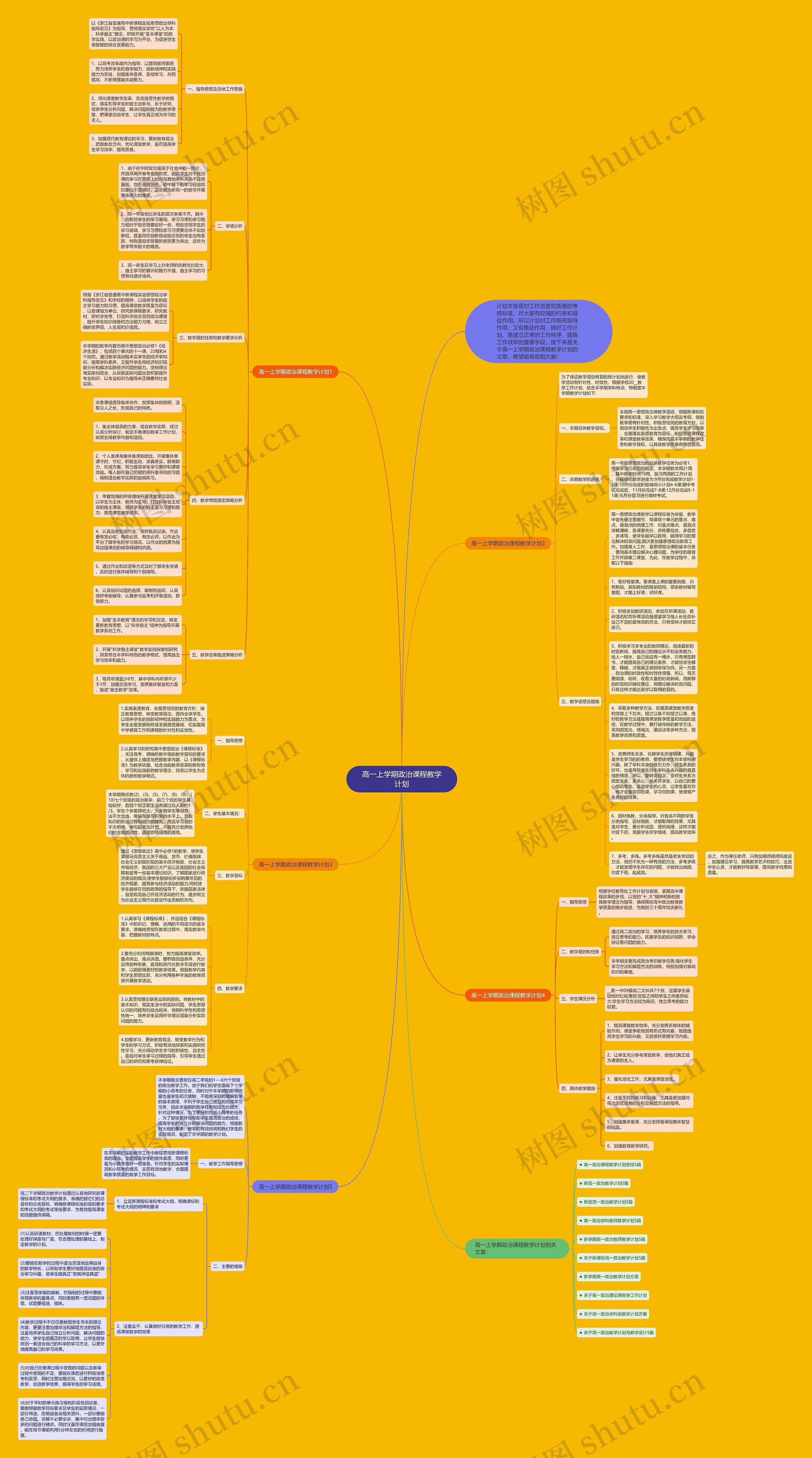 高一上学期政治课程教学计划